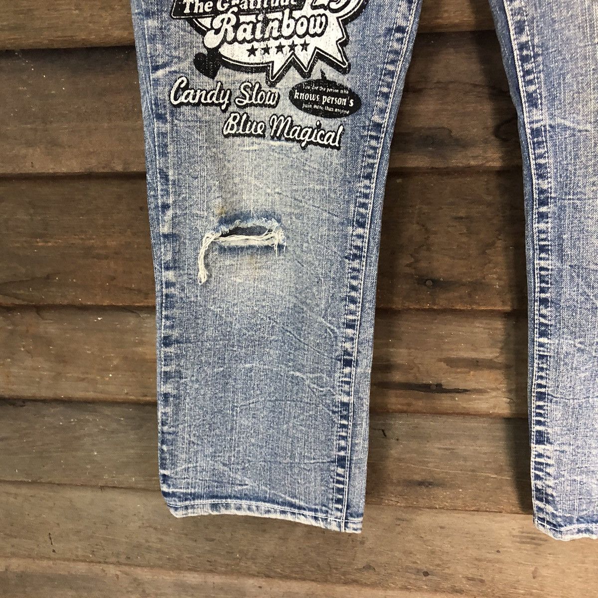 Japanese Brand Vintage Standard distressed ripped Blue Denim Pants #7381 Size 28" / US 6 / IT 42 - 9 Thumbnail