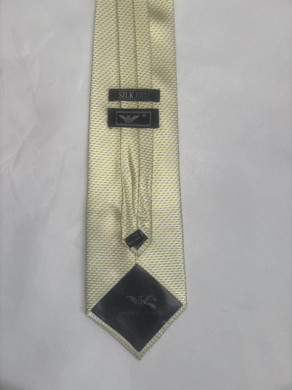 Giorgio Armani GIORGIO ARMANI 100% Silk Necktie tie yellow Made in Italy Size ONE SIZE - 1 Thumbnail