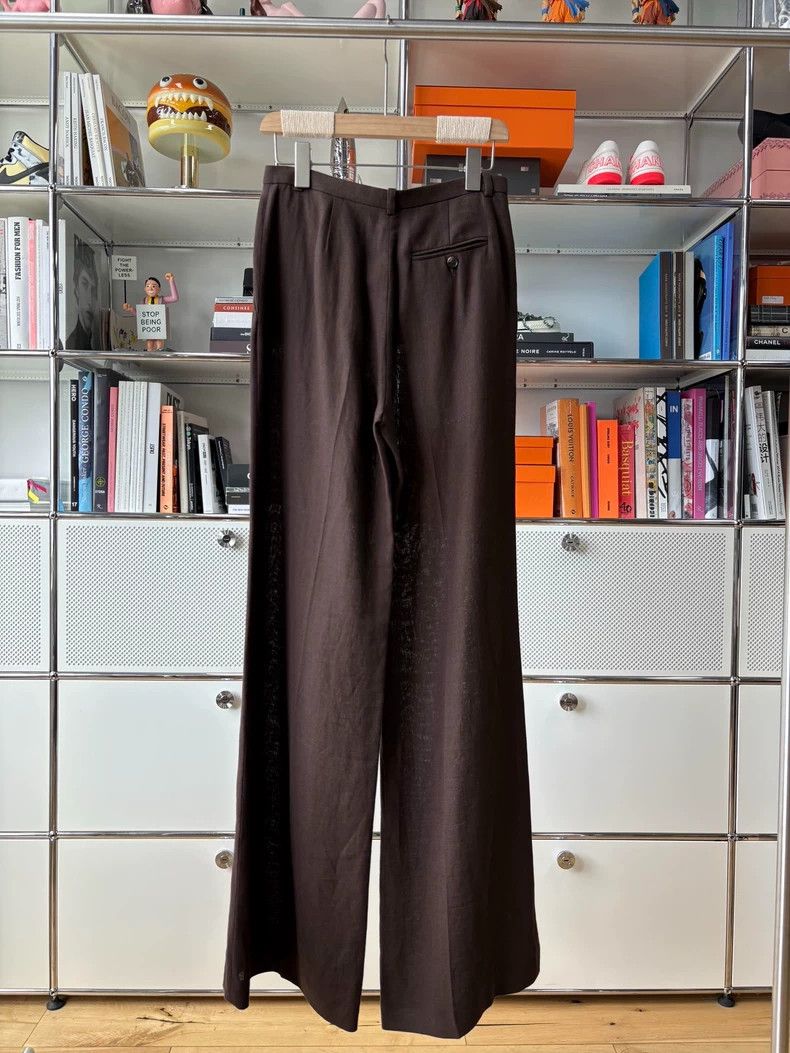 Loro Piana LORO PIANA Flax ebony brown wide leg trousers Size 26" / US 2 / IT 38 - 7 Thumbnail