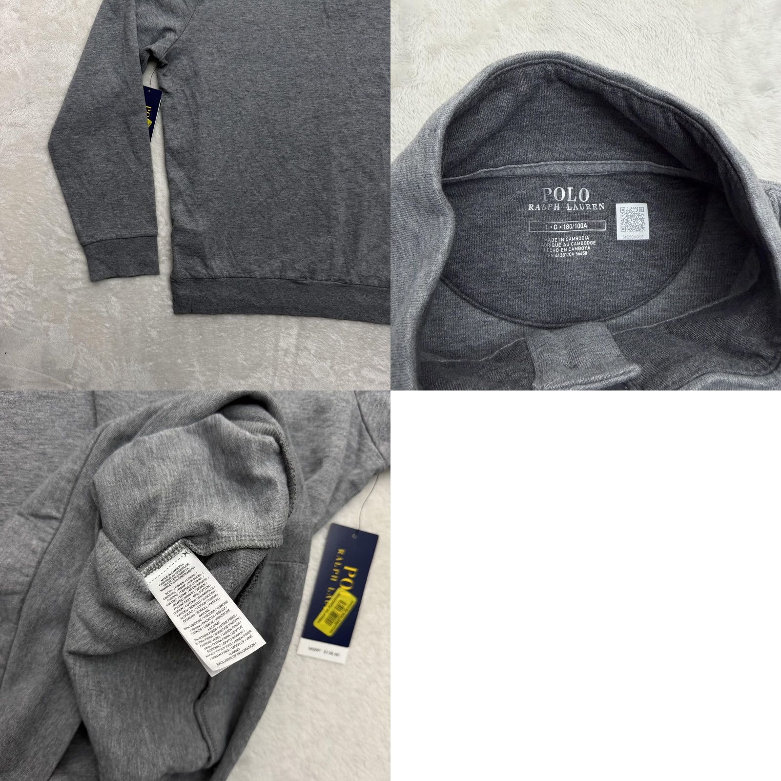 Polo Ralph Lauren Polo Ralph Lauren Sweatshirt Mens Large Gray Mock Neck Blair’s Pullover Logo Jersey Cotton Polyester Regular Long Sleeve Regular Fit Adult Mens Size US L / EU 52-54 / 3 - 10 Thumbnail