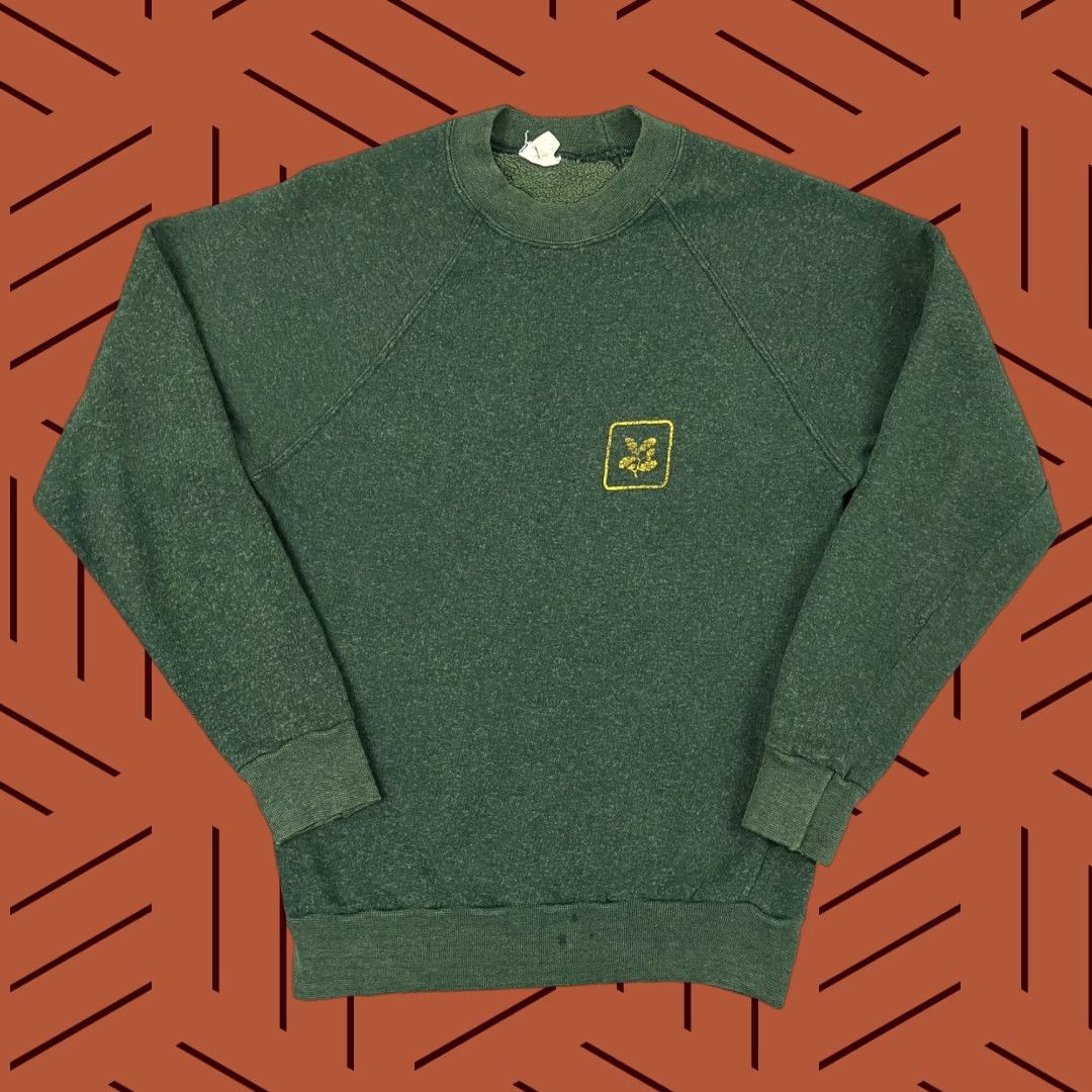 Vintage VTG The National Trust Sweatshirt Shirt Womens Small Green Crew Pullover Knit Cotton 90s Vintage UK Made Mens Womens Boys Girls Size S / US 4 / IT 40 - 1 Thumbnail