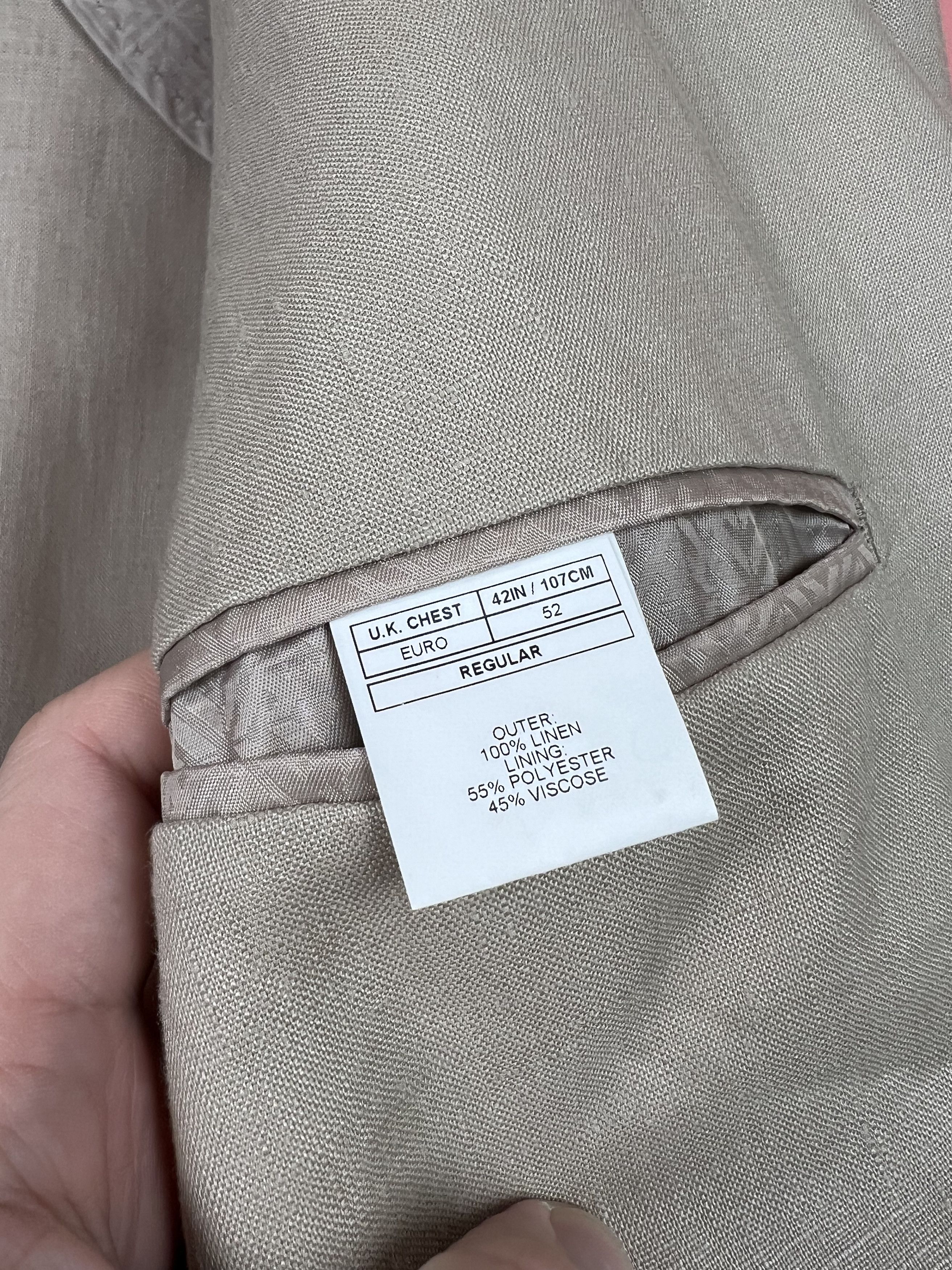Hardy Amies Hardy Amies blazer luxury linen 52 beige Size 52R - 5 Thumbnail