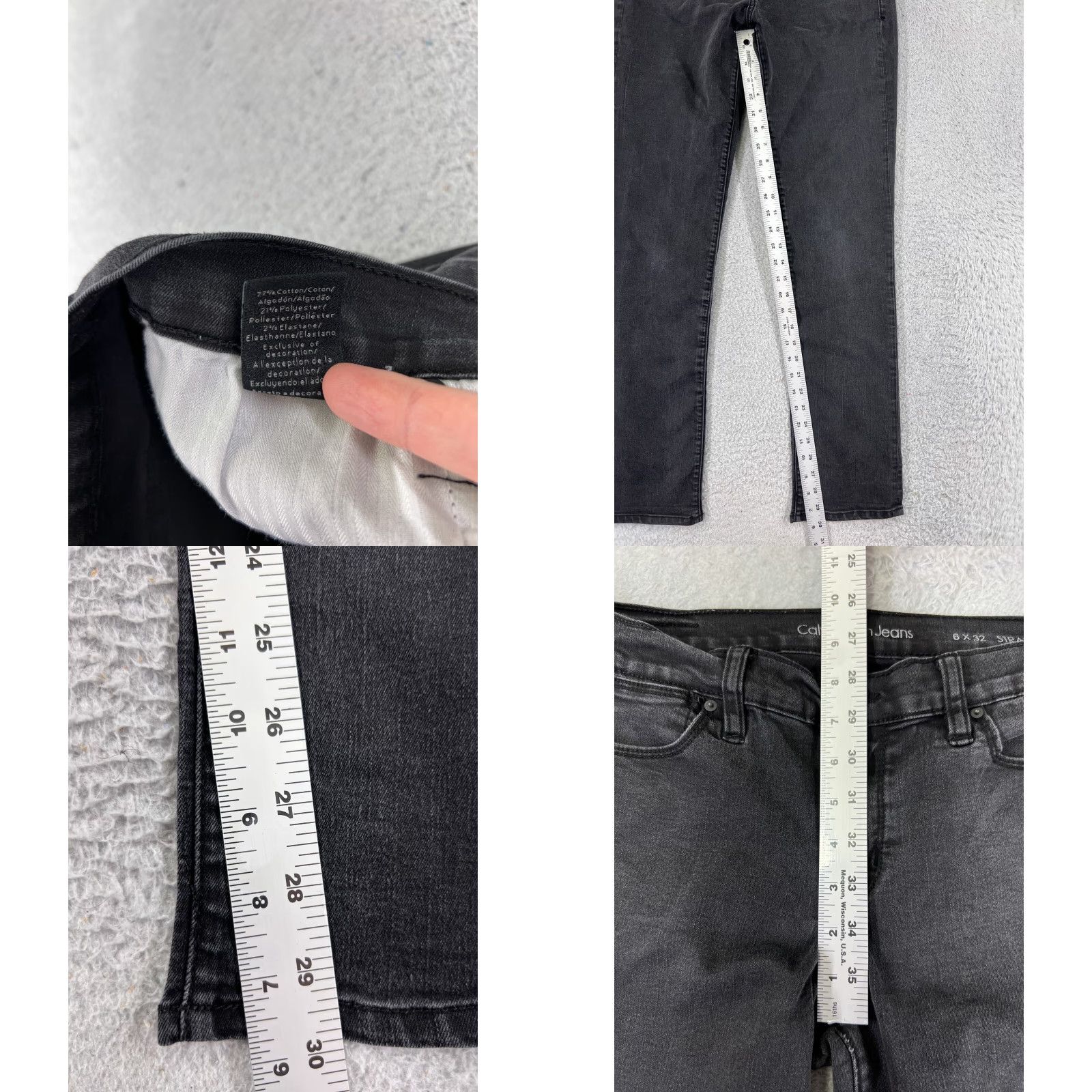 Calvin Klein Calvin Klein Jeans Women 6 Blue Denim Straight Leg Cotton Stretch 26x30 Size 28" / US 6 / IT 42 - 8 Thumbnail