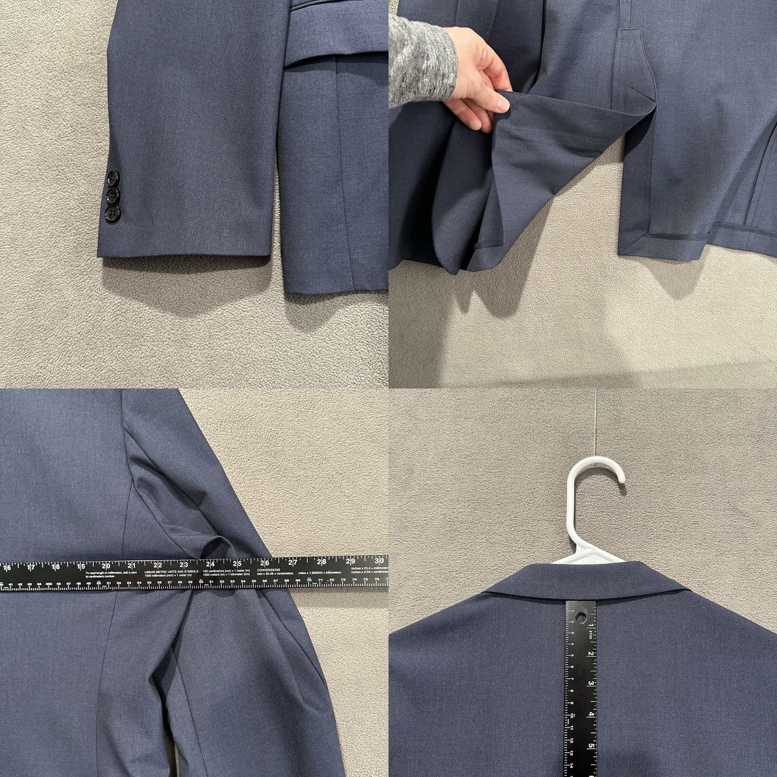 J.Crew J.CREW Thompson Navy Blue Blazer Shirt Jacket 44R Regular Fit Notch Lapel Single-Breasted Two-Button Adult Men Navy Blue Vintage: No Size 44R - 8 Thumbnail
