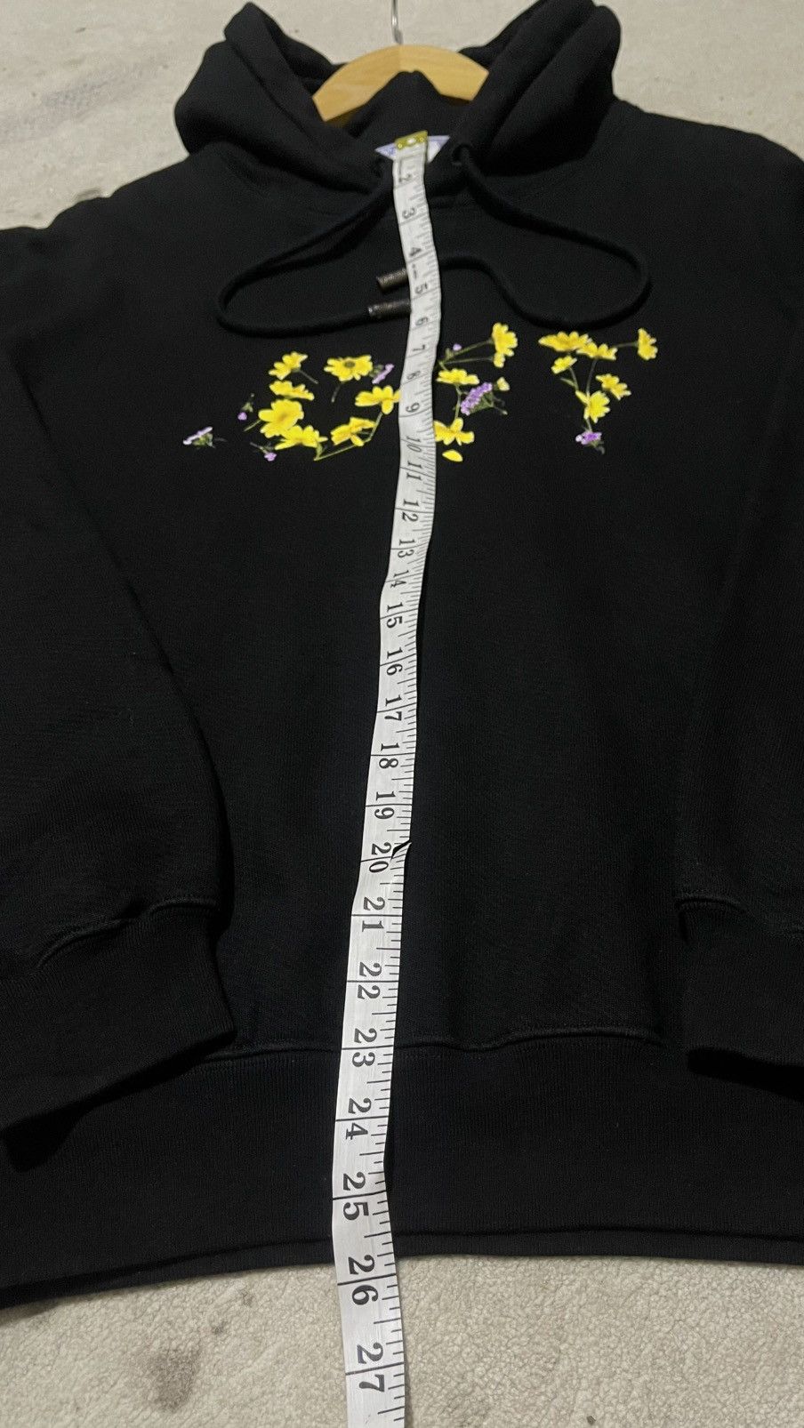 Off-White Off-White Cotton Floral Logo Hoodie Black Large Size L / US 10 / IT 46 - 23 Thumbnail