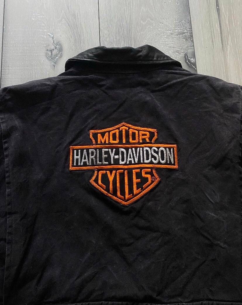 Genuine Leather Vintage 90's Harley Davidson Moto Genuine Leather Jacket Y2K Size US L / EU 52-54 / 3 - 3 Thumbnail