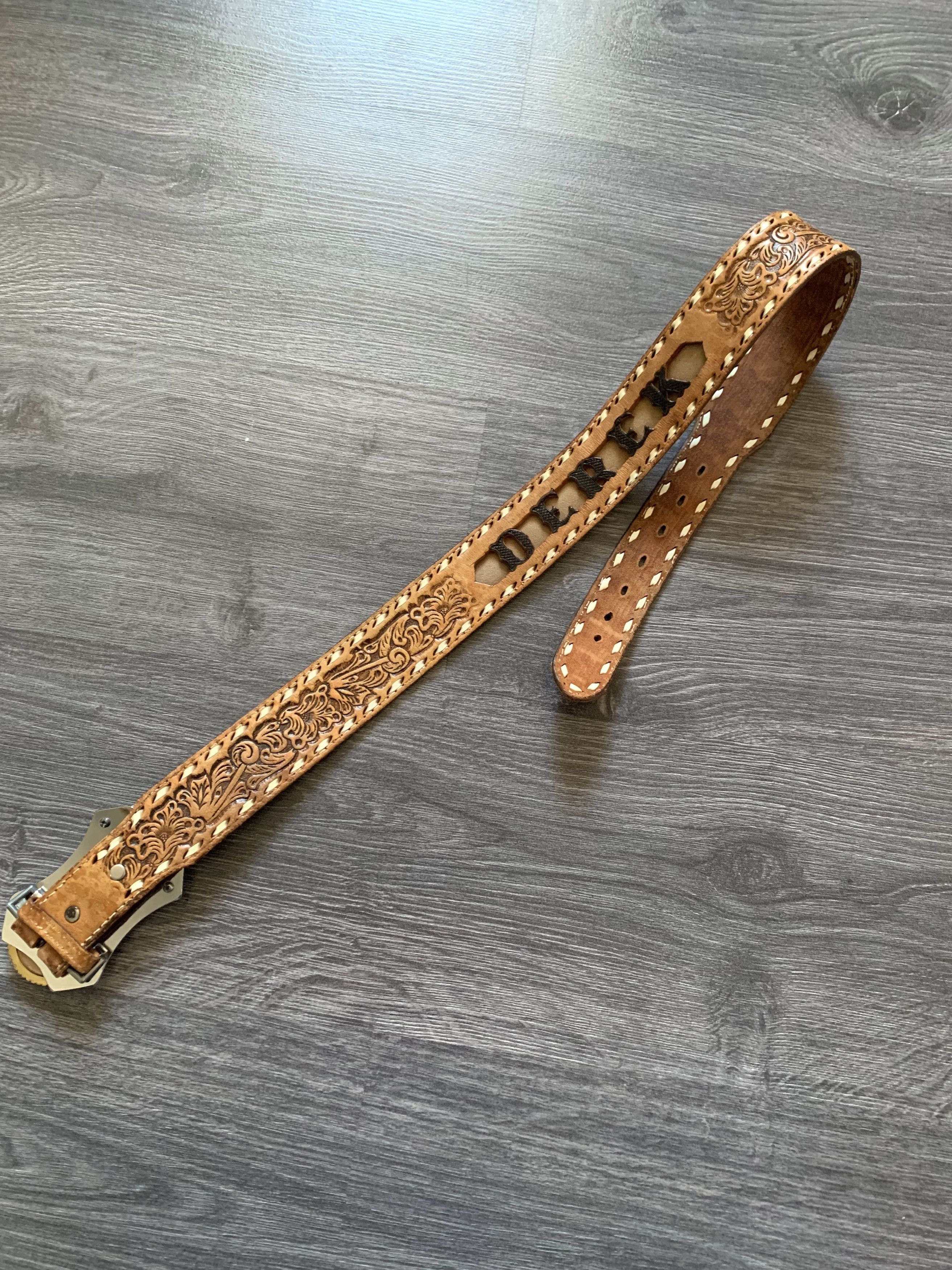 Vintage Vintage Leather Belt W/ Coin Buckle Size ONE SIZE - 4 Thumbnail