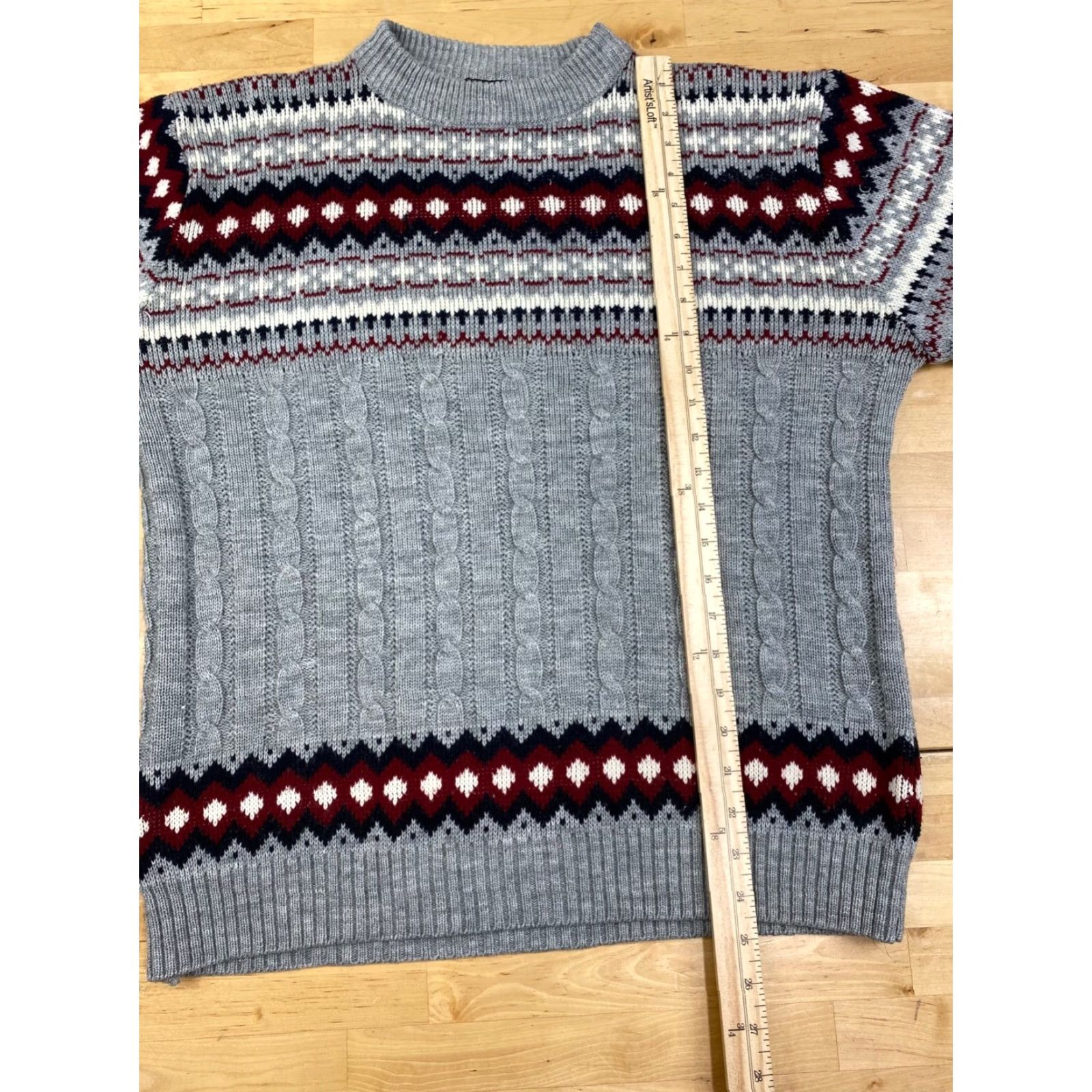 Vintage VINTAGE J. C. Penney Acrylic Sweater Mens L Gray Winter Christmas Geometric 10286 Size US L / EU 52-54 / 3 - 5 Thumbnail