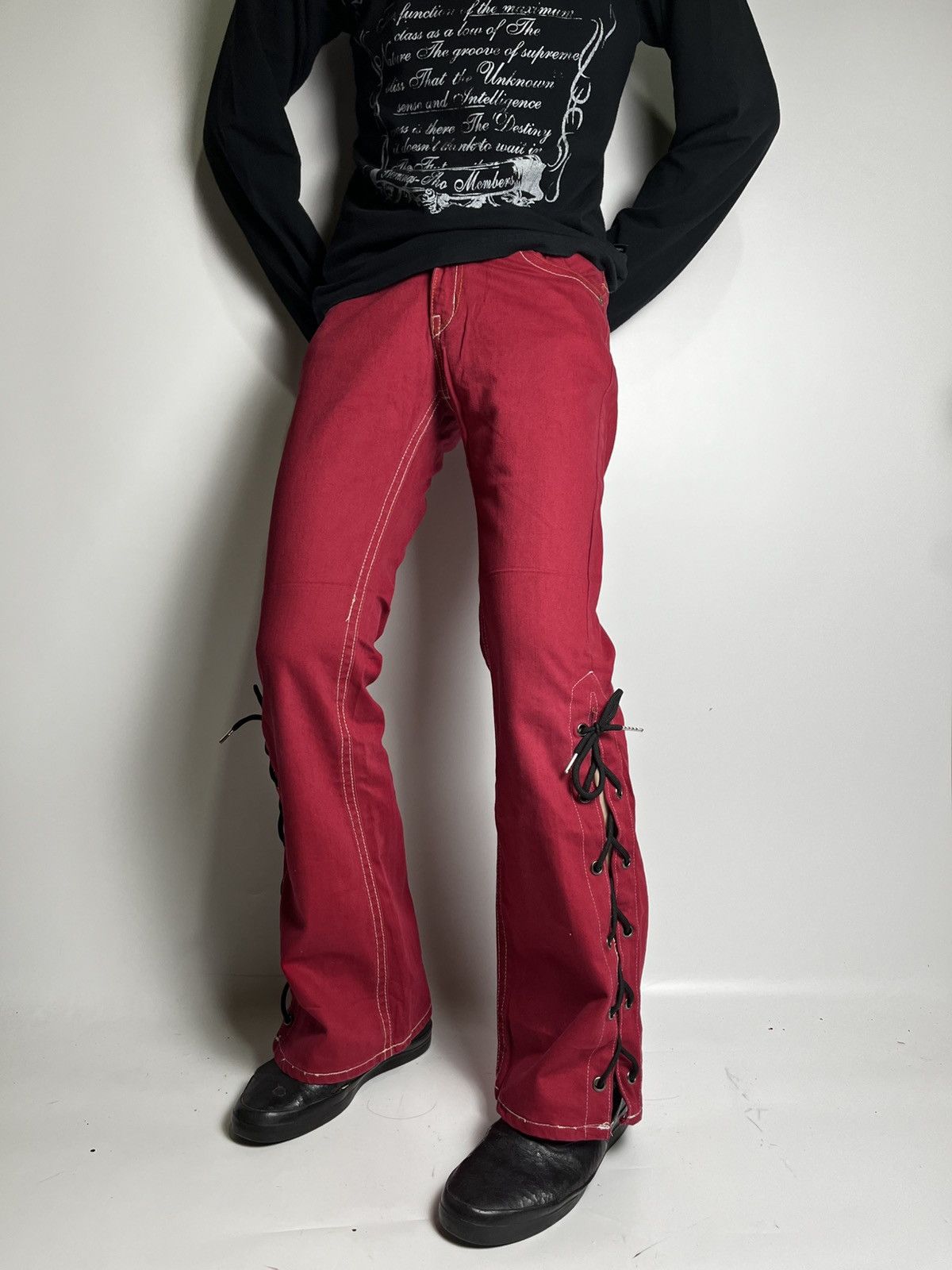 If Six Was Nine × Japanese Brand × Le Grande Bleu (L.G.B.) lace up oolalasasson pant japanese brand Size US 27 - 18 Thumbnail