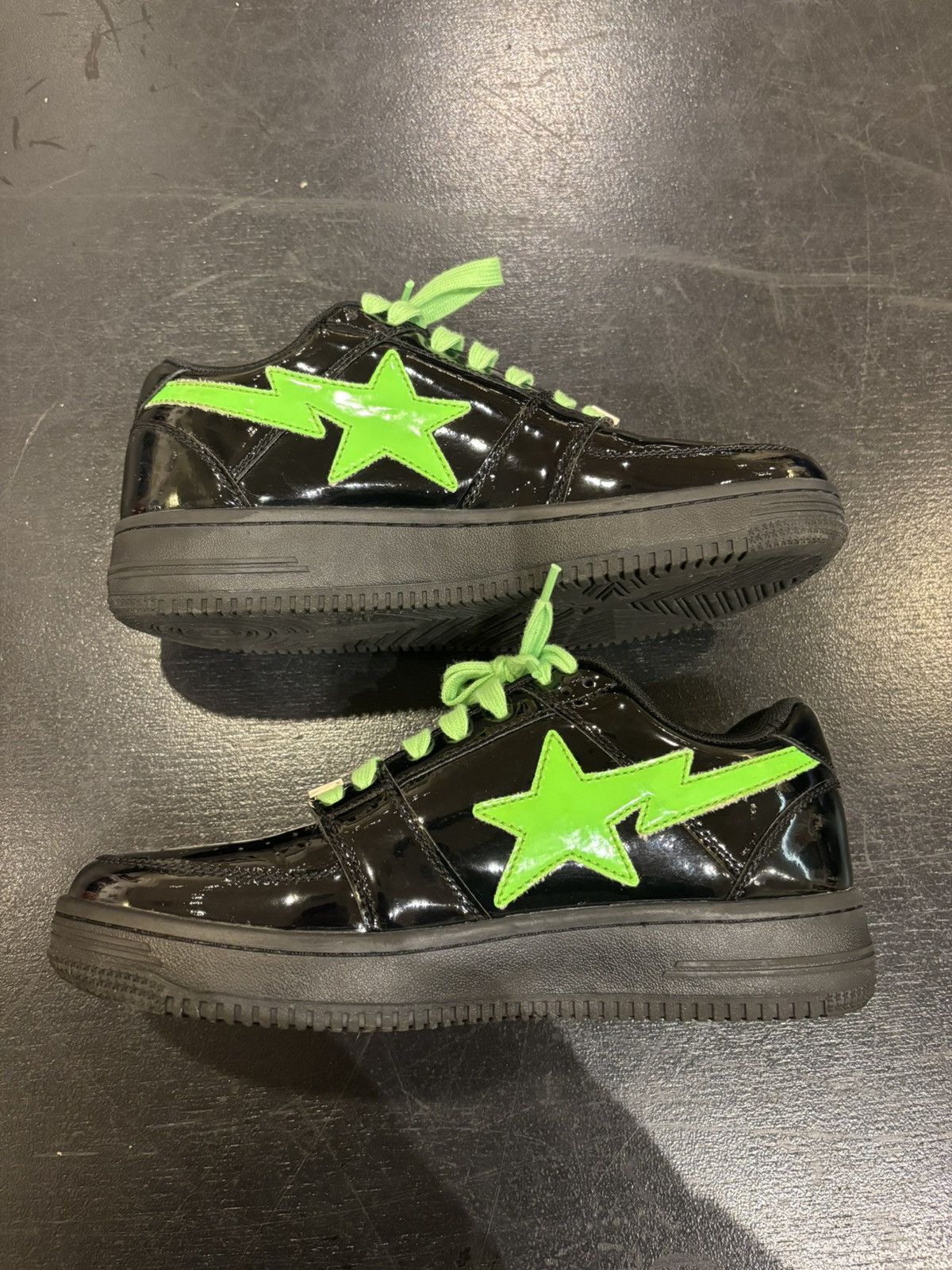 Bape Bapesta Patent Black / Green Size US 8.5 / EU 41-42 - 2 Thumbnail