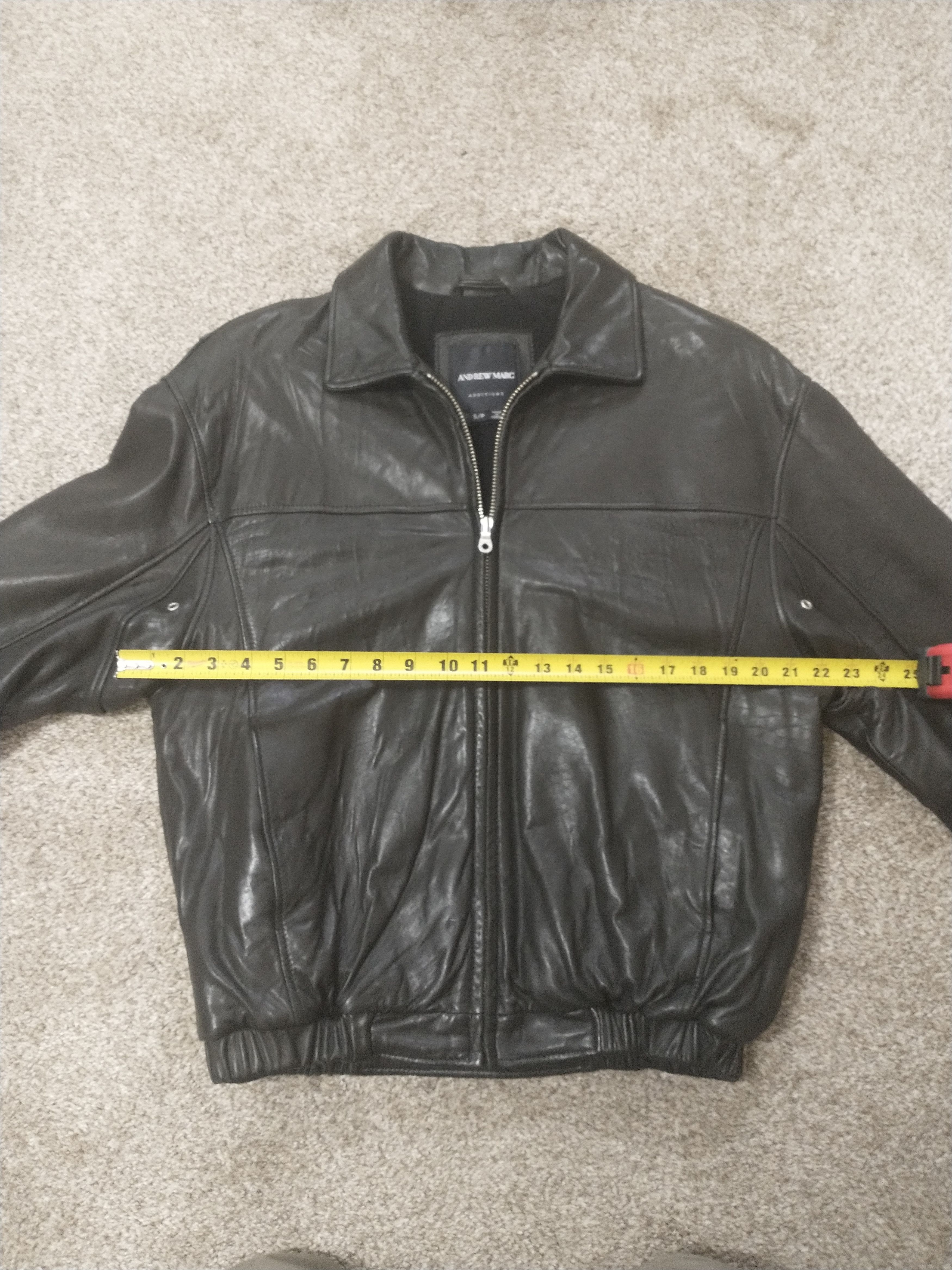 Andrew Marc Andrew Marc Additions 44R Black Leather Bomber Jacket Size US L / EU 52-54 / 3 - 4 Thumbnail