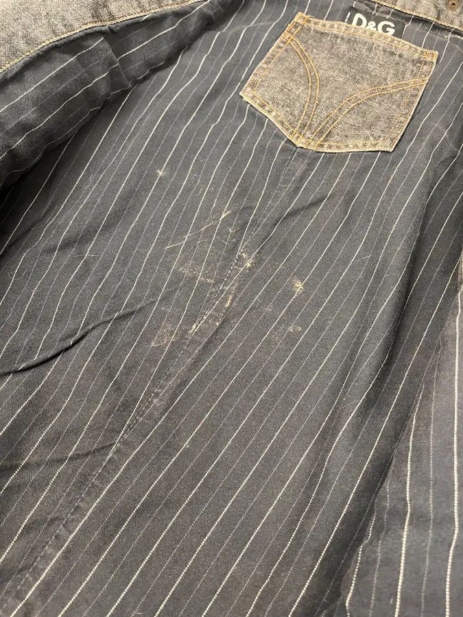 Dolce & Gabbana AW2003 Dolce & Gabbana Grey Raw Denim Jacket Size US L / EU 52-54 / 3 - 11 Thumbnail