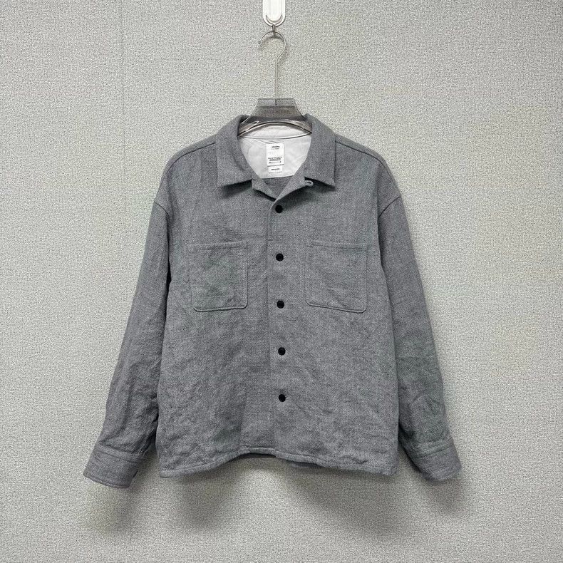Visvim visvim Grey Cuban Neck Button Long Sleeve Shirt 2505-Nextar Size US M / EU 48-50 / 2 - 1 Thumbnail