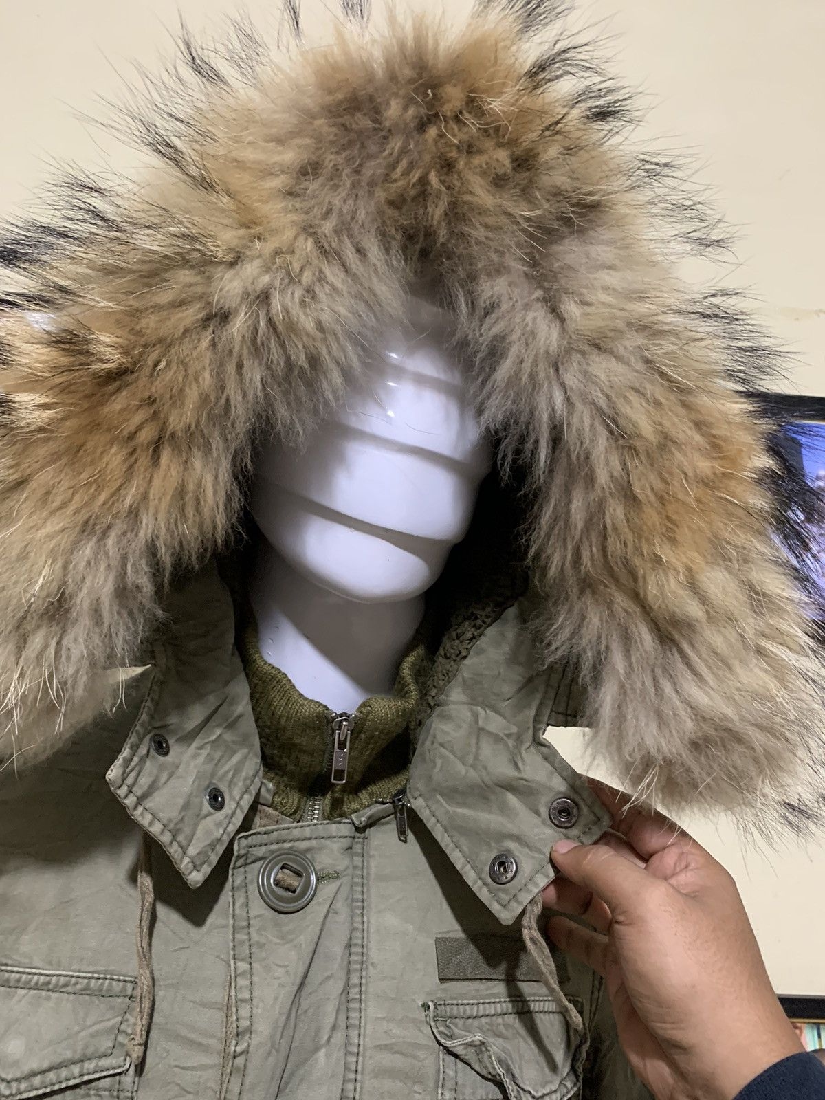 If Six Was Nine OG Moussy raccoon fur cargo military jacket GOA style Size US M / EU 48-50 / 2 - 13 Thumbnail