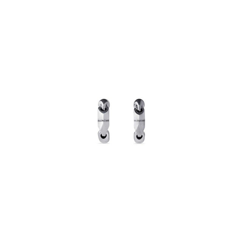 Balenciaga o1mt1gz0125 Size: OS / Solid 2.0 Earrings in Silver Size ONE SIZE - 2 Thumbnail