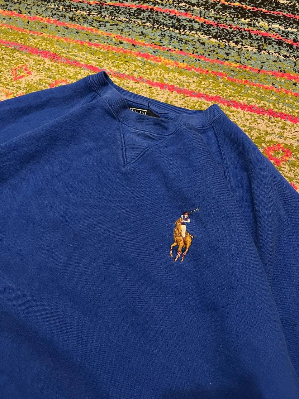 Polo Ralph Lauren × Vintage Vintage Polo Ralph Lauren Big Logo Boxy Sweatshirt Y2K L Size US L / EU 52-54 / 3 - 4 Thumbnail