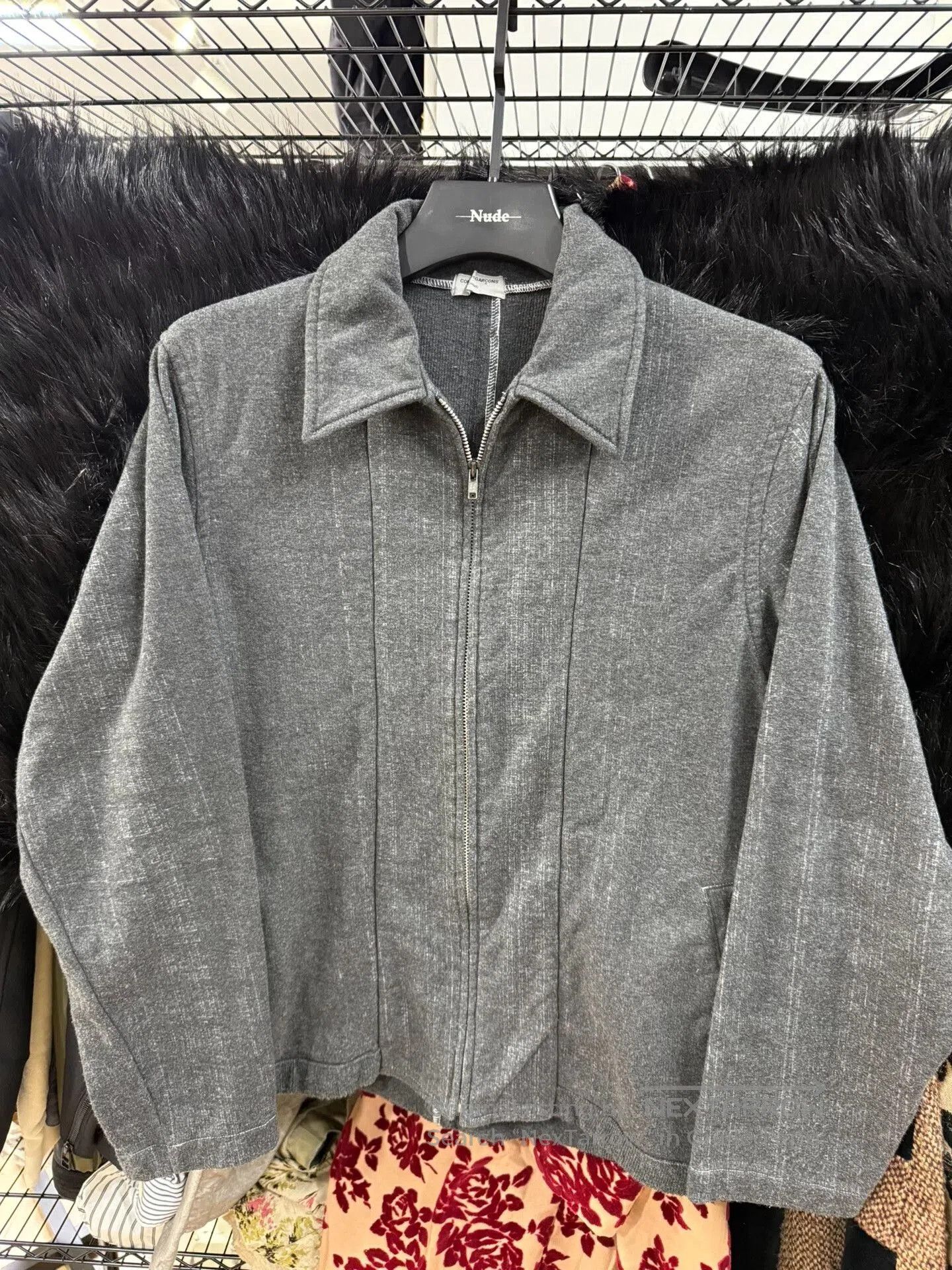 comme des garcons wool zip jacket.