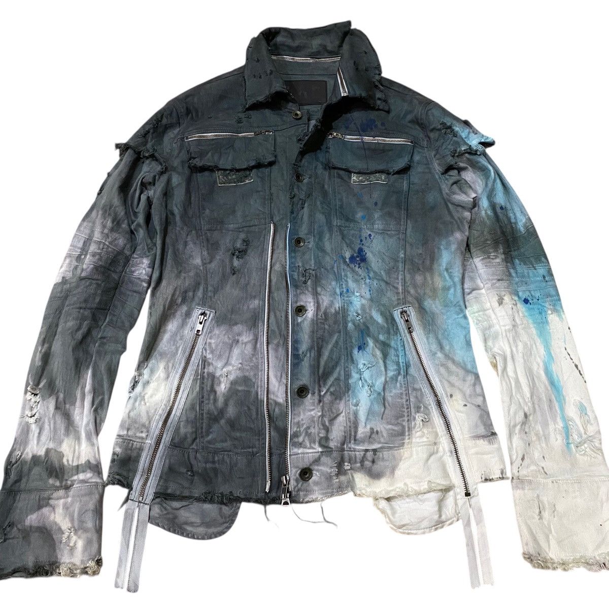 Le Grande Bleu (L.G.B.) Rare!! Le Grande Bleu LGB Burn & Ash Denim Jacket Size US M / EU 48-50 / 2 - 3 Thumbnail