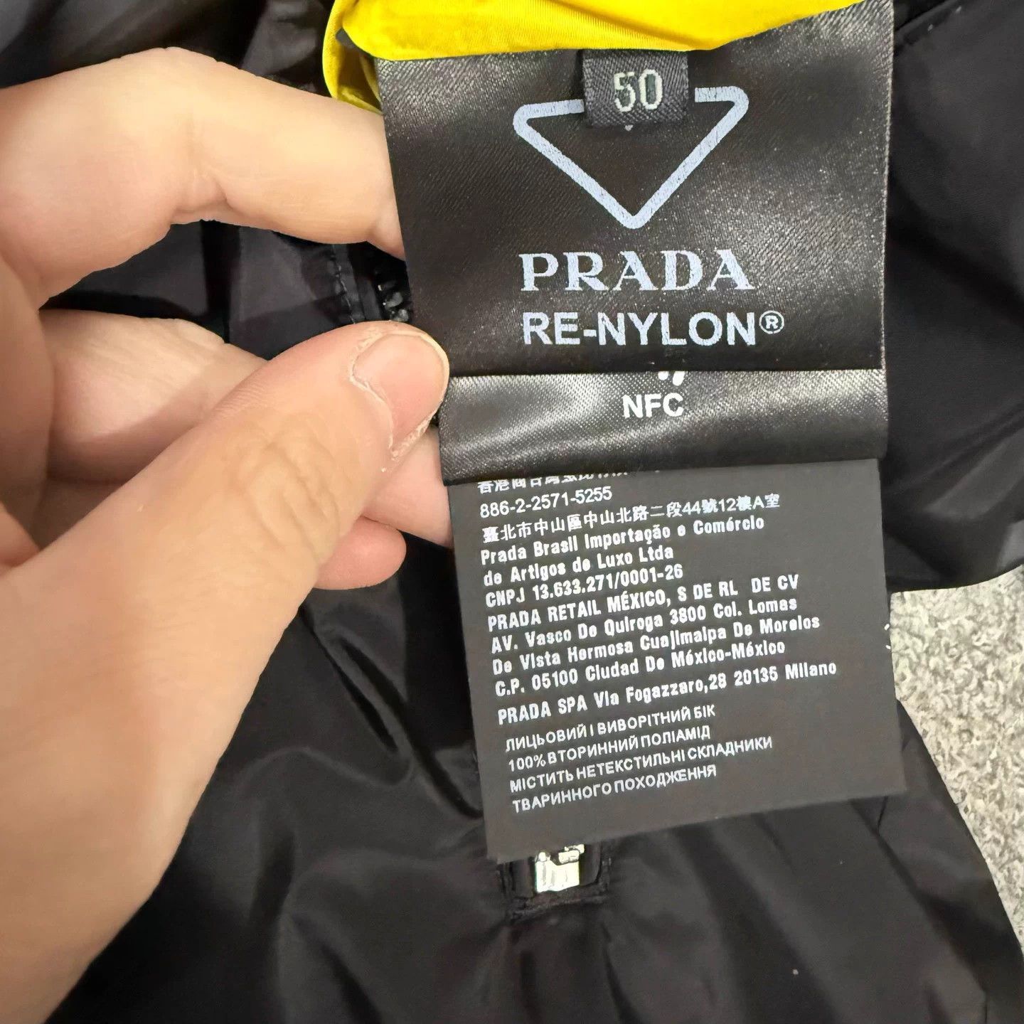 Prada Prada black yellow nylon 2-sided triangle logo jacket 50 Size US M / EU 48-50 / 2 - 4 Thumbnail