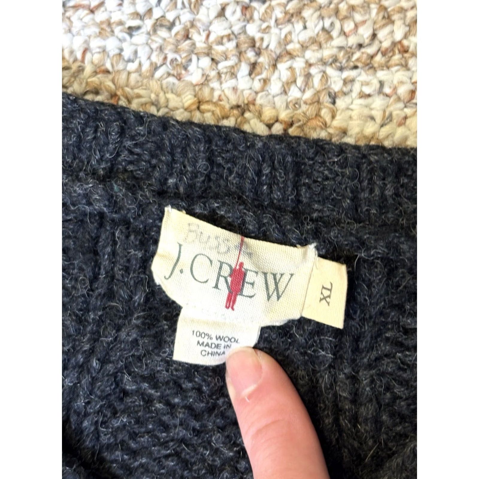 J.Crew VINTAGE J.CREW Sweater Pullover Crew Neck Fisherman Cable Knit 100% Wool Men’s XL Gray Relaxed Classic Knitwear Size US XL / EU 56 / 4 - 2 Thumbnail