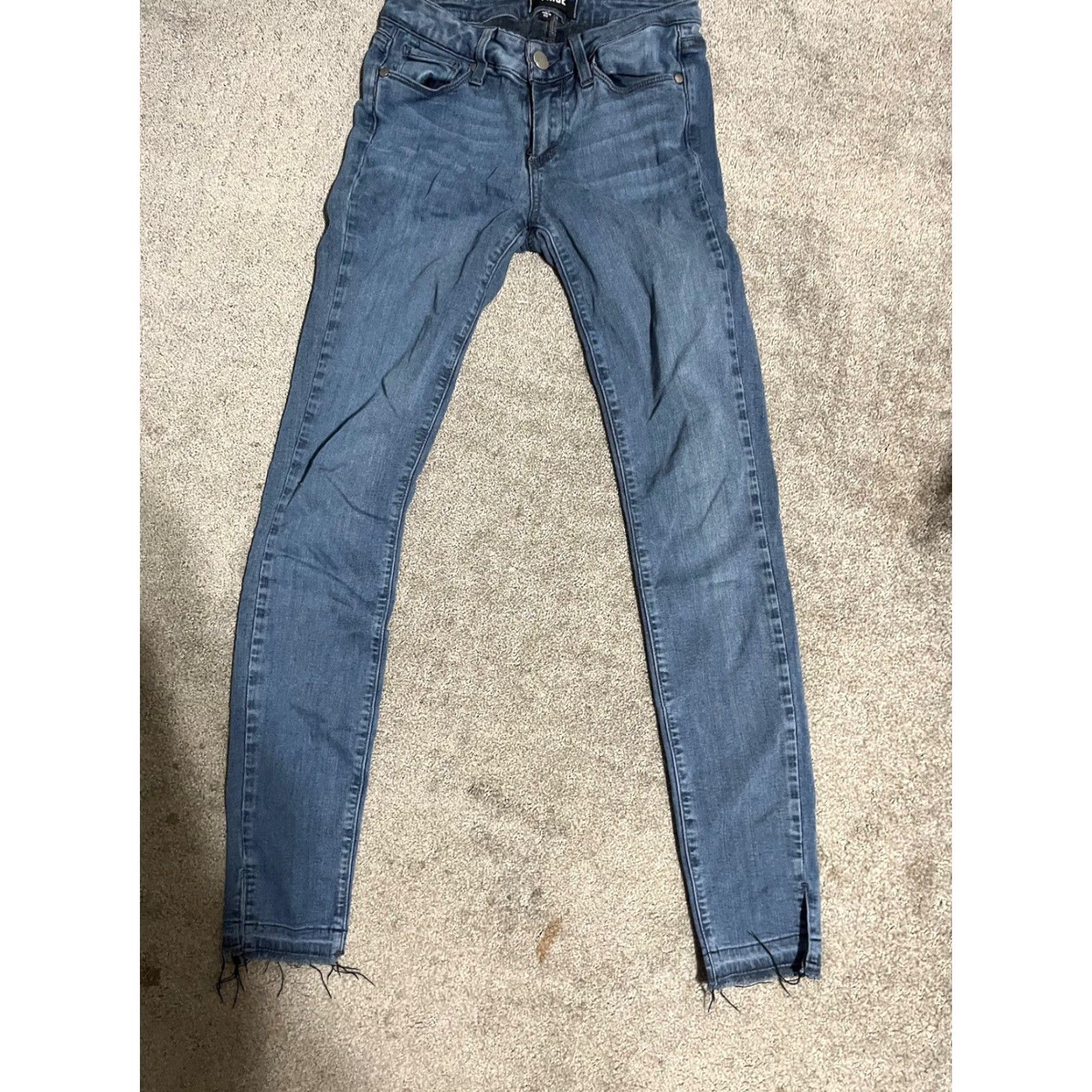 Paige VINTAGE Paige Verdugo Super Skinny Jeans Women’s 24 Blue Raw Distressed Pockets Stretch Size 24 Womens Size 42" / US 20 - 3 Thumbnail