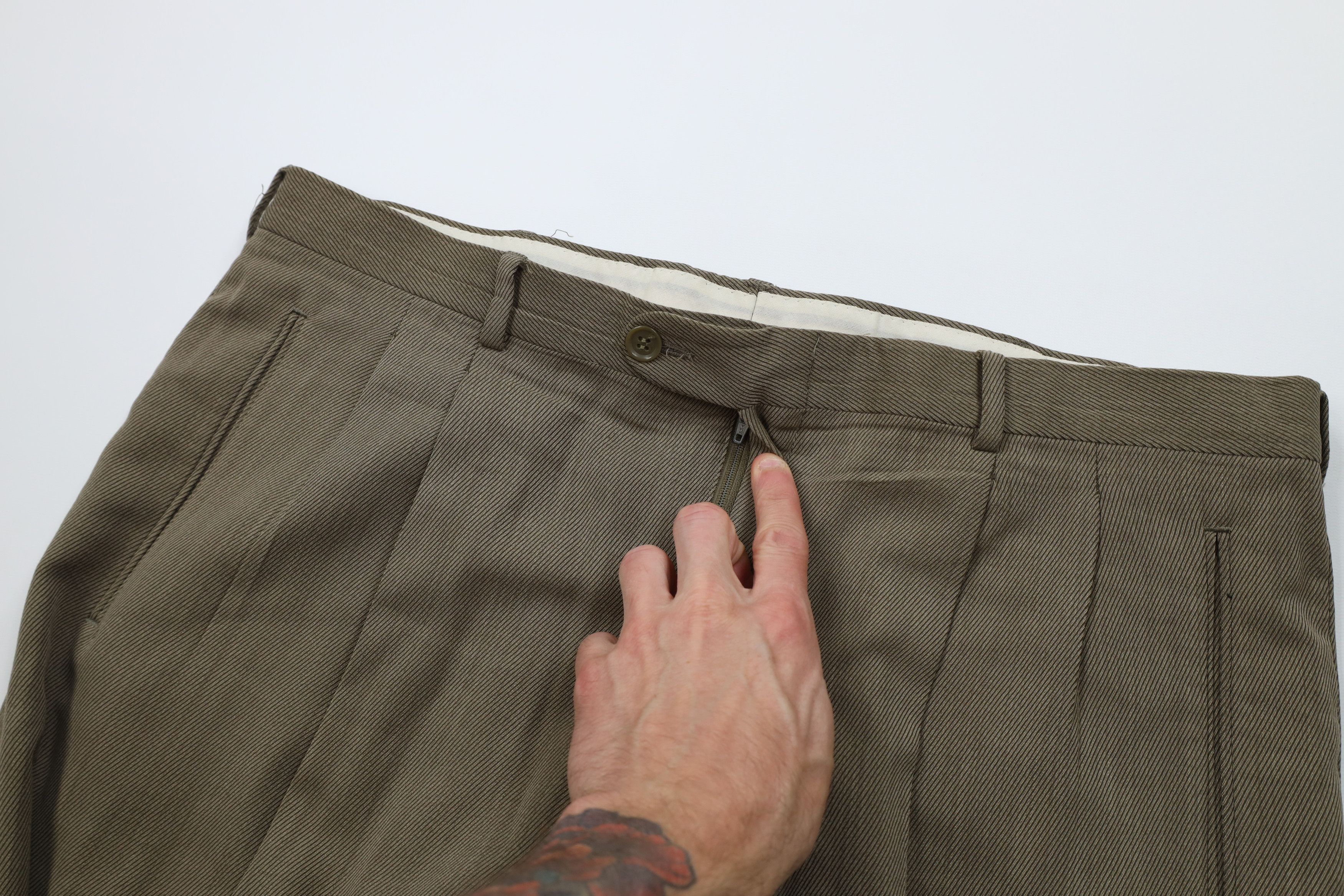 Vintage Vintage 70s Streetwear Wool Blend Whipcord Chino Pants USA Size US 36 / EU 52 - 7 Thumbnail