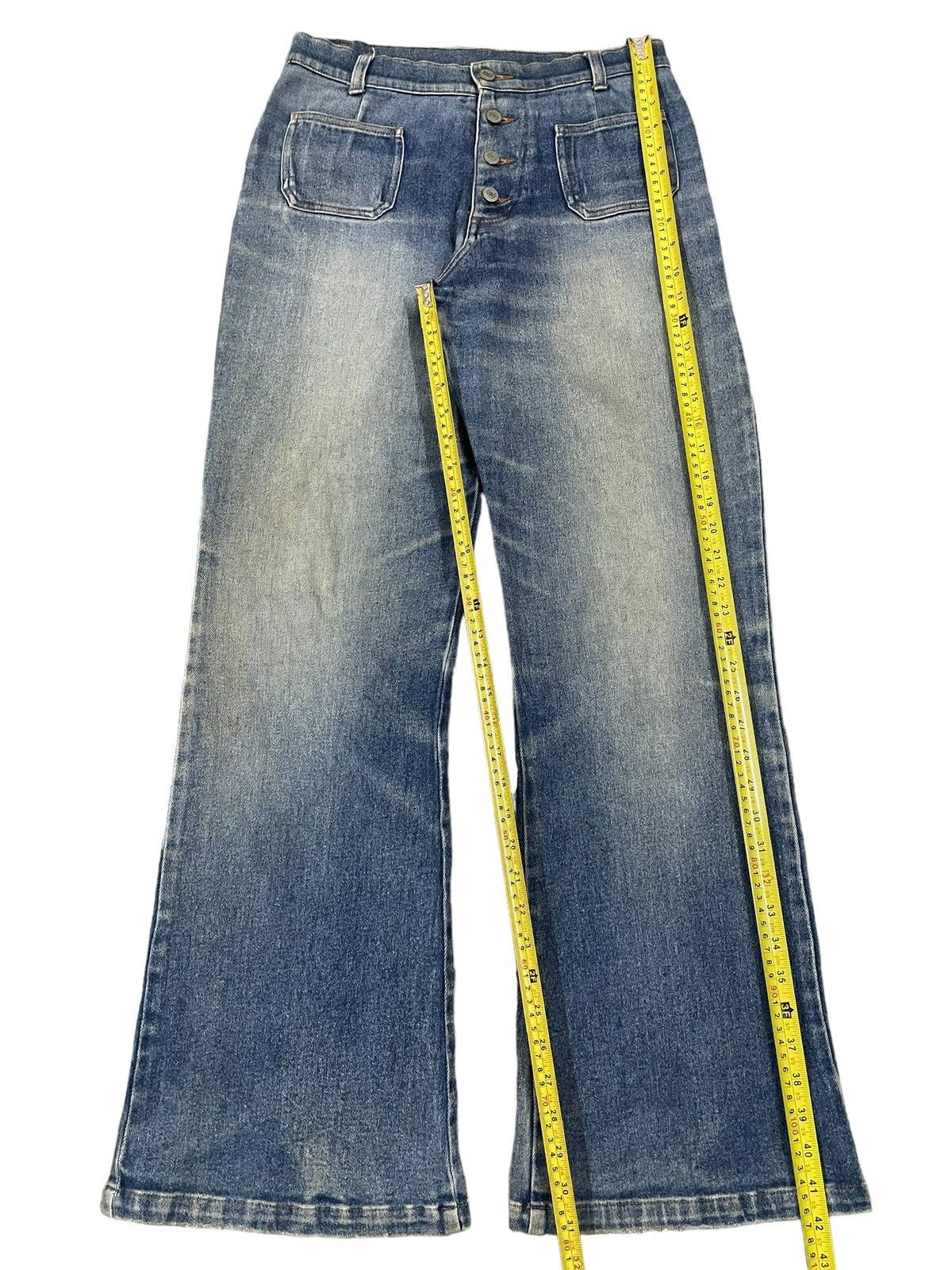 Japanese Brand Vintage Japanese Brand Fading Mid Rise ButtonFly Flare Jeans Size 30" / US 8 / IT 44 - 16 Thumbnail