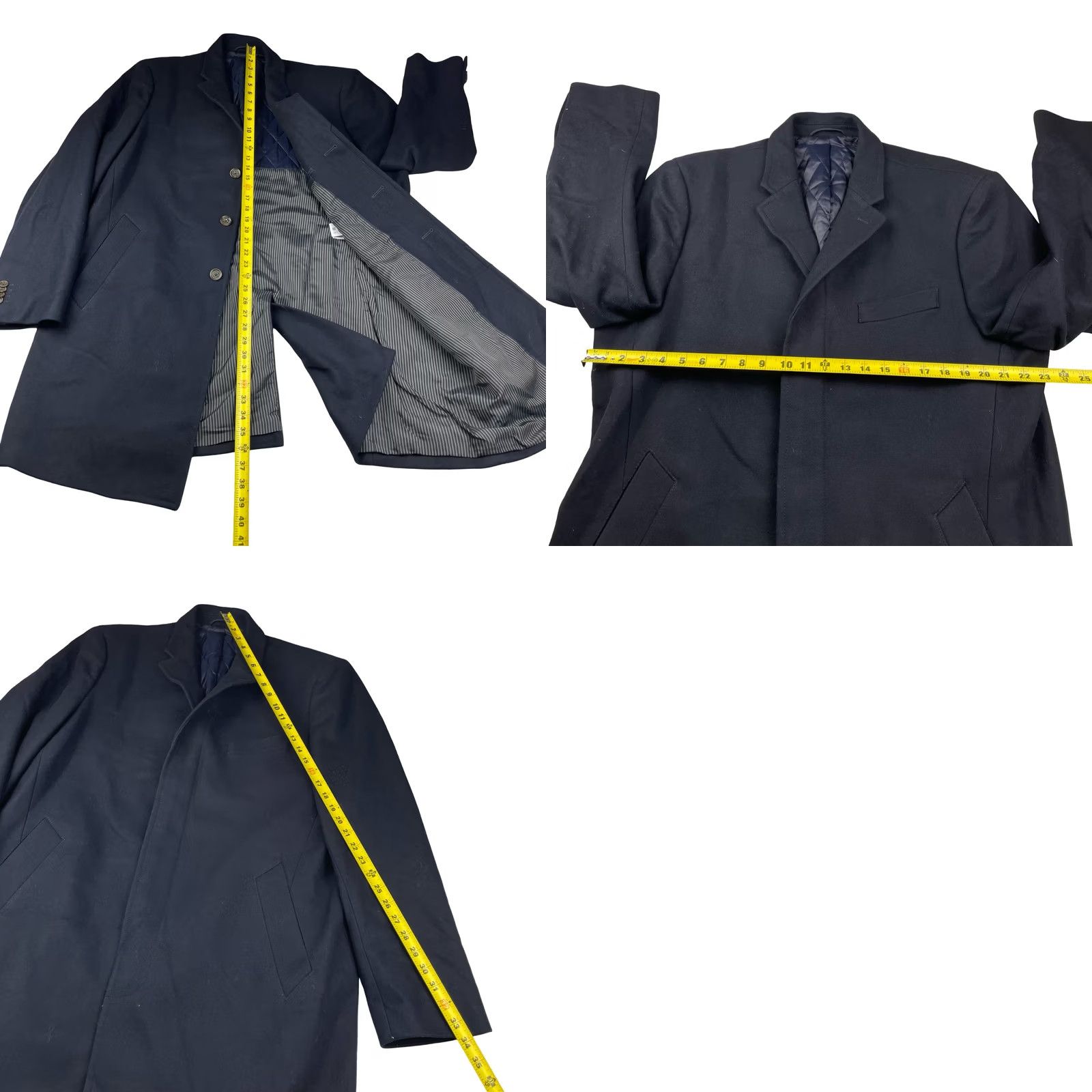 Ralph Lauren Banana Republic Men's Wool/Cashmere Trench Coat Navy Blue XL Size US XL / EU 56 / 4 - 8 Thumbnail