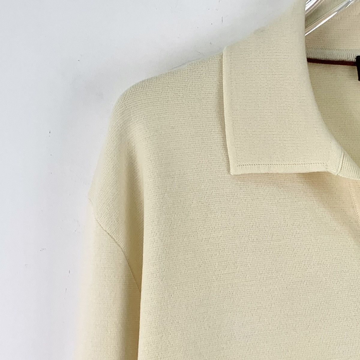 Loro Piana Loro Piana Beige Wool Lapel Long Sleeve Knit Sweater K26WX Size US XL / EU 56 / 4 - 3 Thumbnail