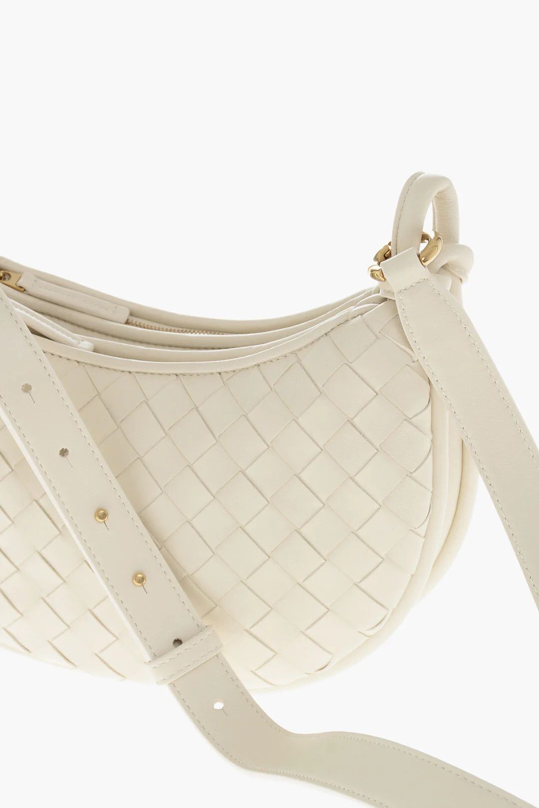 Bottega Veneta og1mm0426 Size: OS / Woven Leather Shoulder Bag in White Size ONE SIZE - 3 Thumbnail