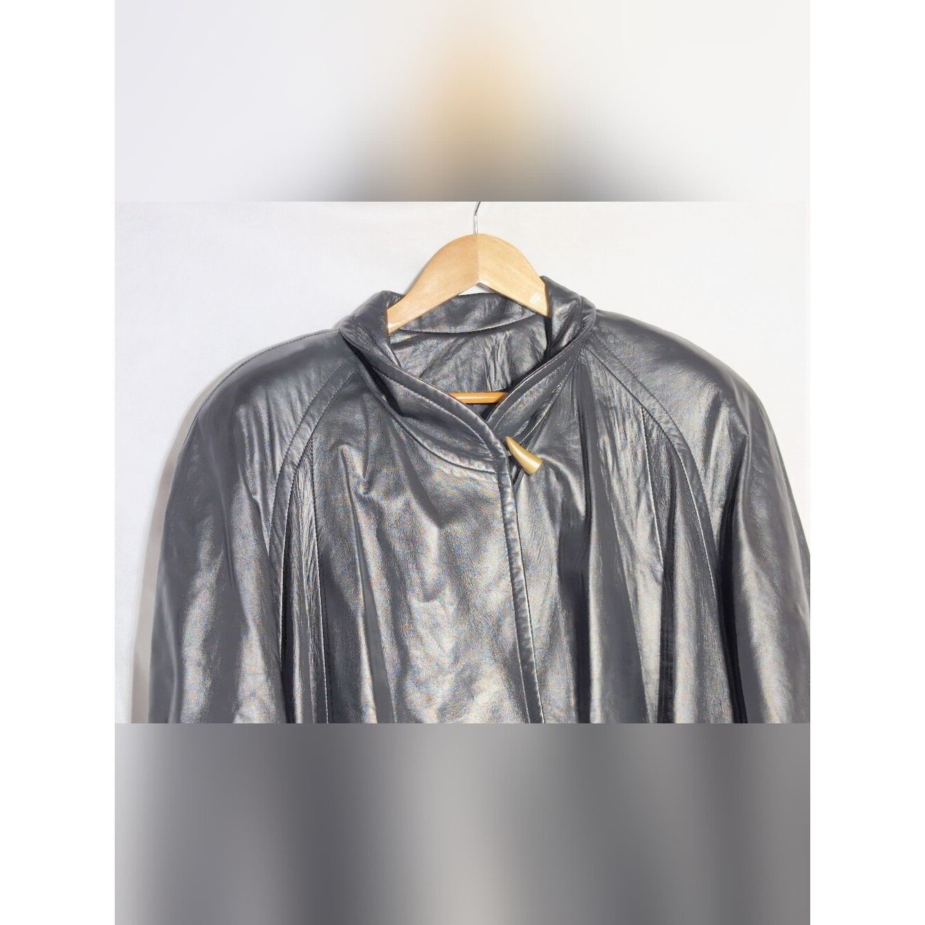 Other Beautiful Vintage L Vericci Black Liquid Lambskin Leather L Size L / US 10 / IT 46 - 2 Thumbnail