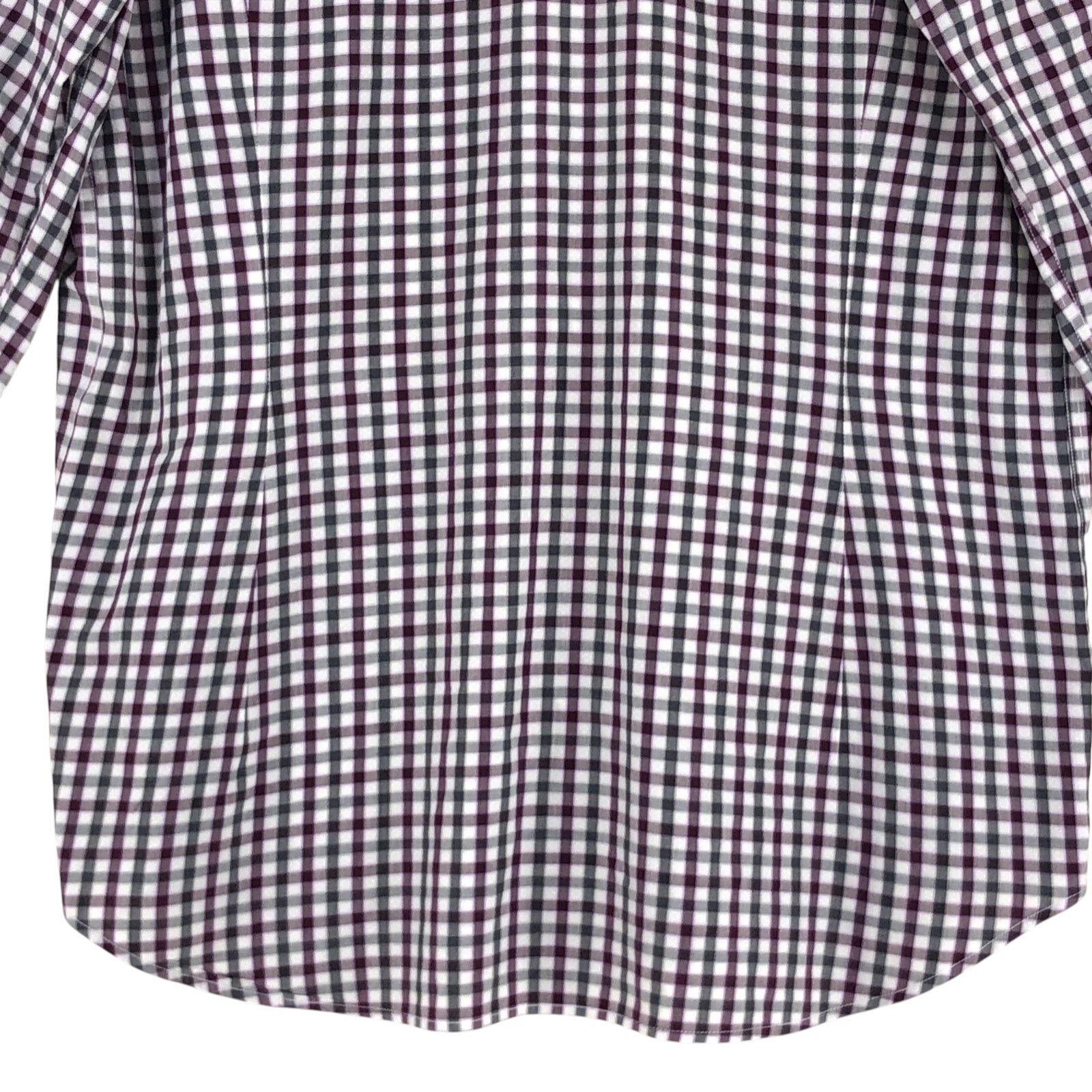 Canali Canali Size L Shirt Casual Button Down Check Purple Gray Size US L / EU 52-54 / 3 - 10 Thumbnail