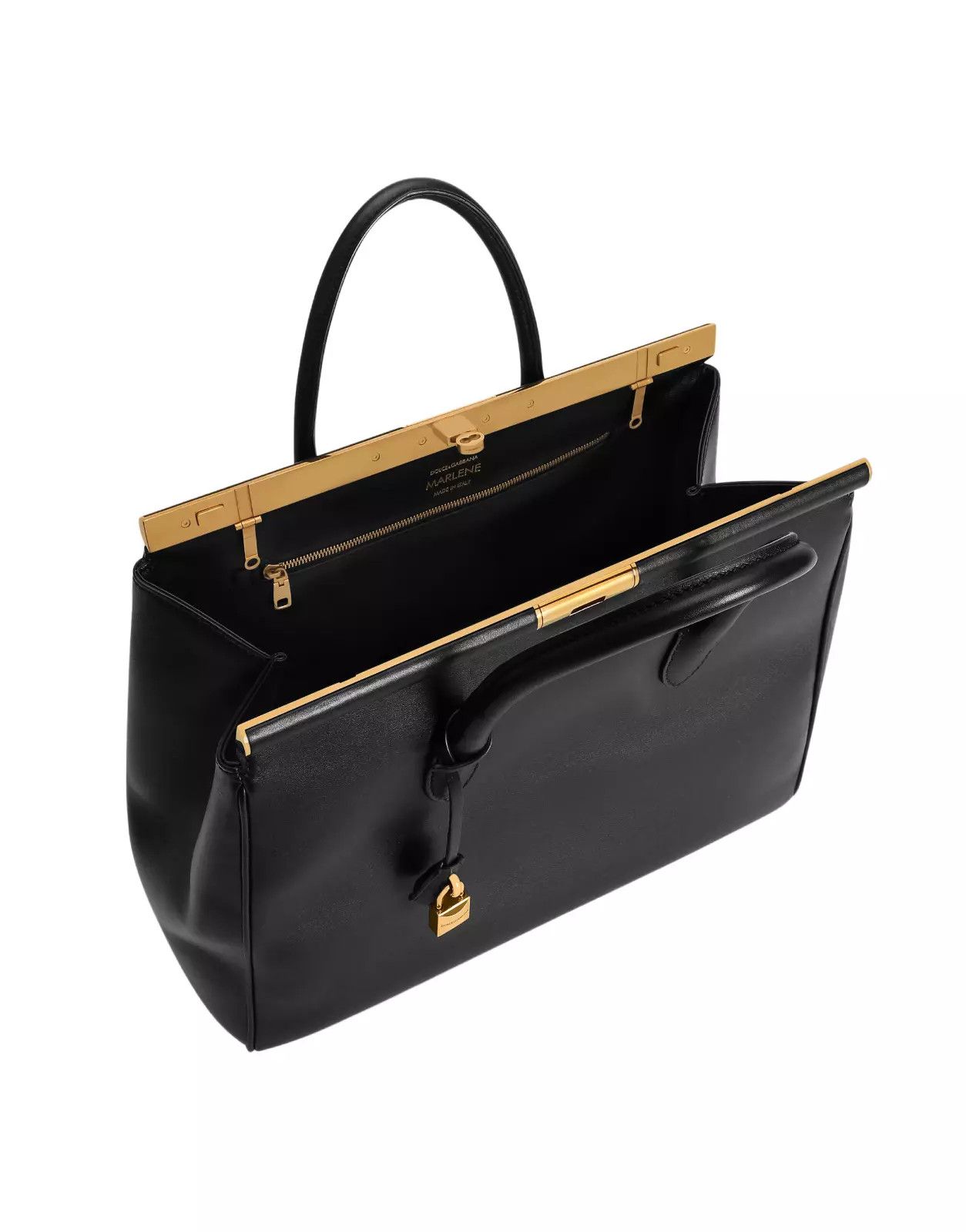 DOLCE&GABBANA Marlene Black Leather Handbag New Auth