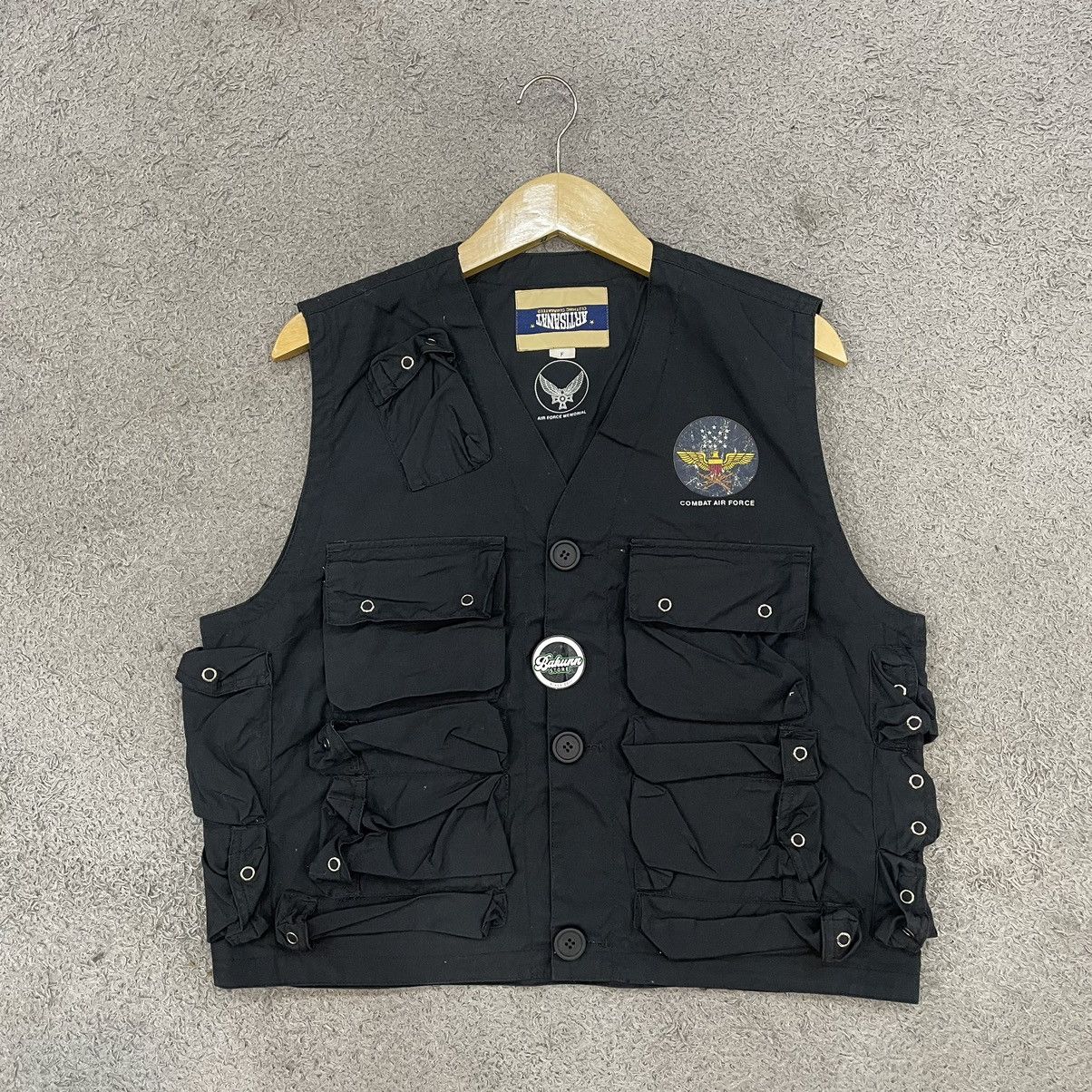 image of Vest Tactical Artisanat Combat Air Force Vintage in Black, Men's (Size Medium)