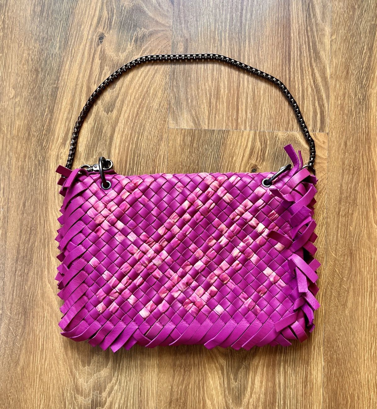 Bottega Veneta Rare Bottega Veneta Intrecciato Fringe Leather Shoulder Bag Size ONE SIZE - 2 Thumbnail