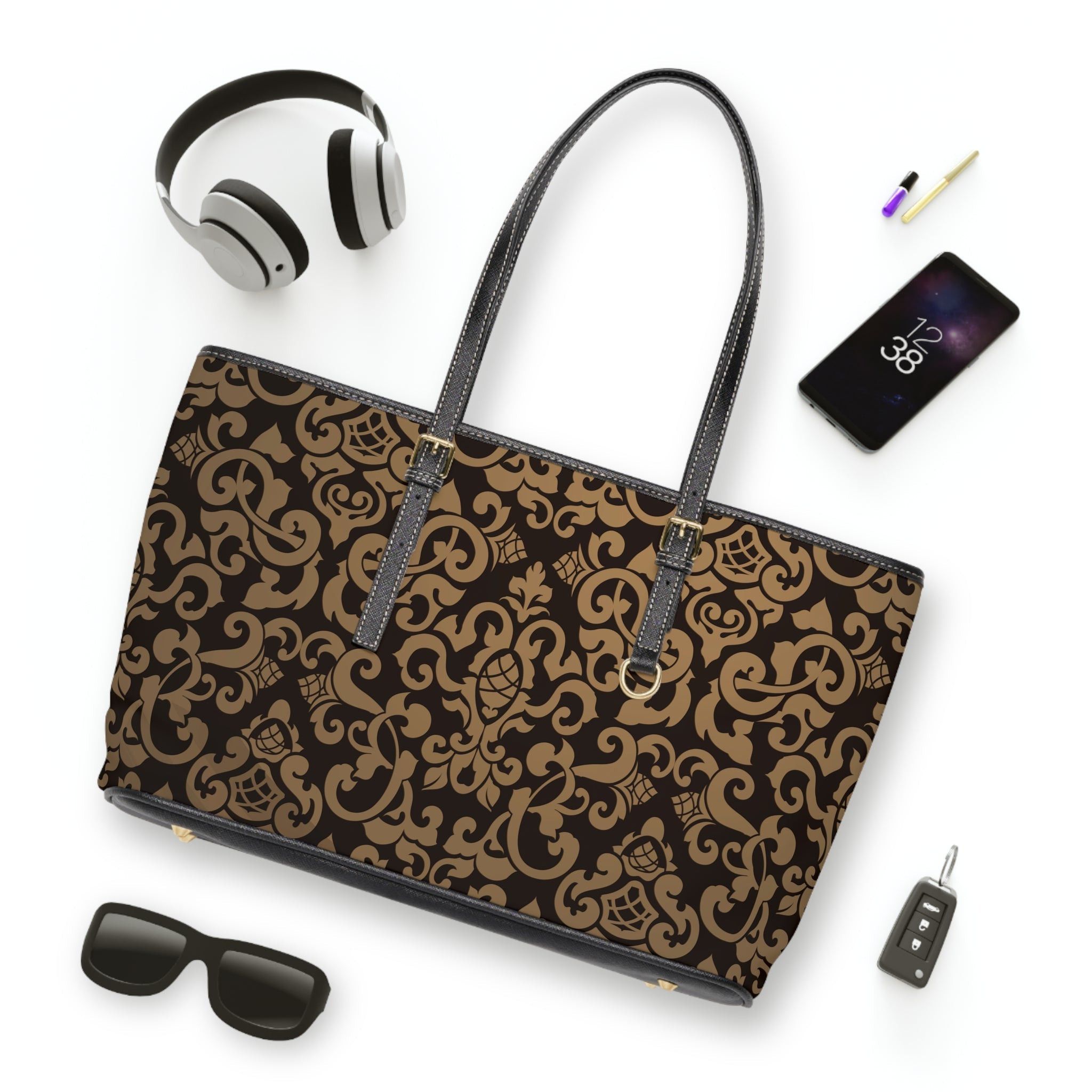 The Unbranded Brand Victorian Design PU Leather Shoulder Bag Size ONE SIZE - 7 Thumbnail