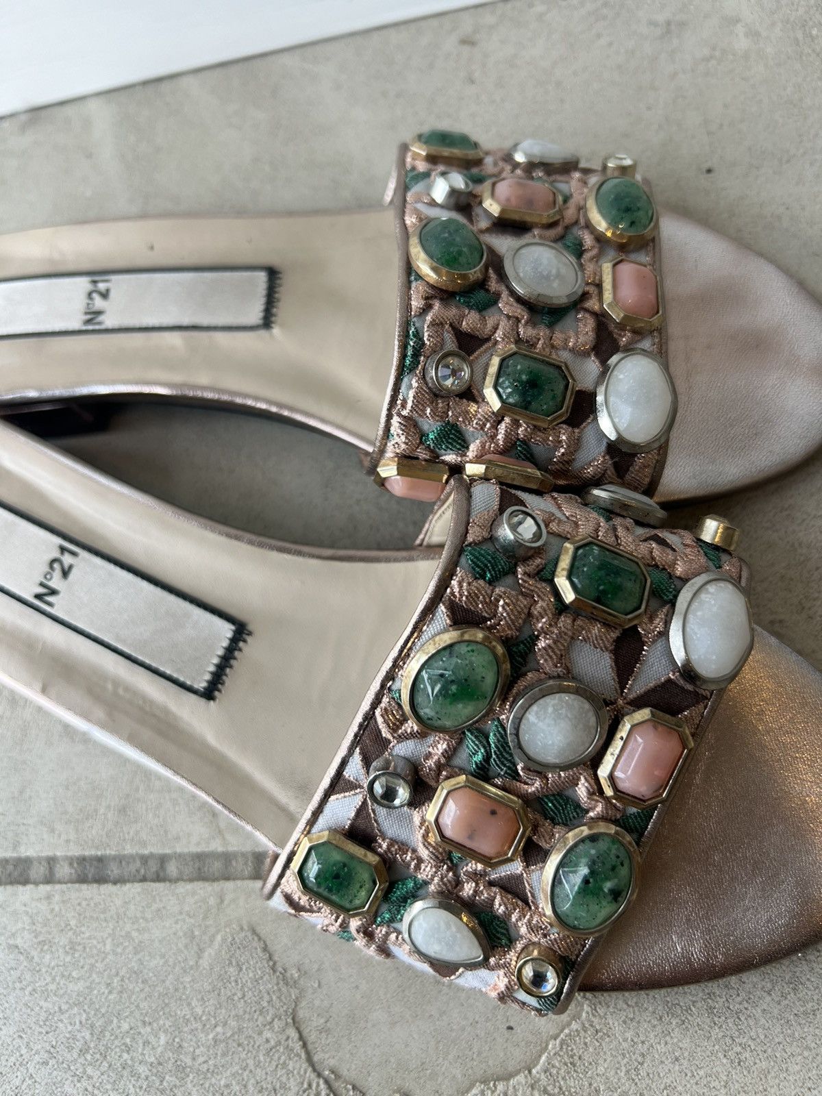 No. 21 No. 21 Numéro Ventuno Jewel Sandals Made in Italy Size 41 