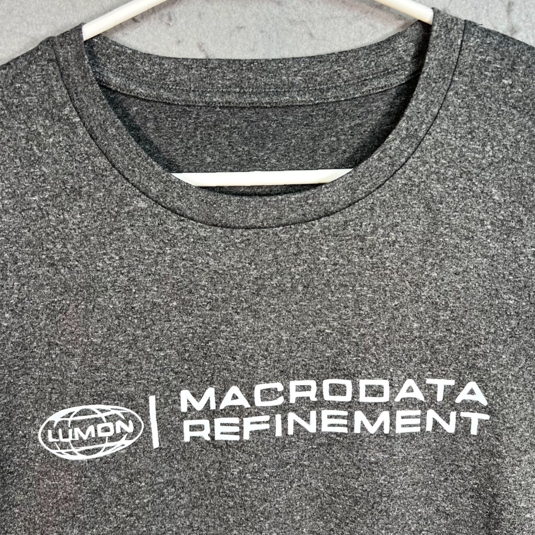 Vintage Lumon Macrodata Refinement Gray T-Shirt Mens Large - Crew Neck, Short Sleeve, Polyester Blend, All Seasons, 2020s, Regular Fit, Gildan 5000, Men Size US L / EU 52-54 / 3 - 4 Thumbnail