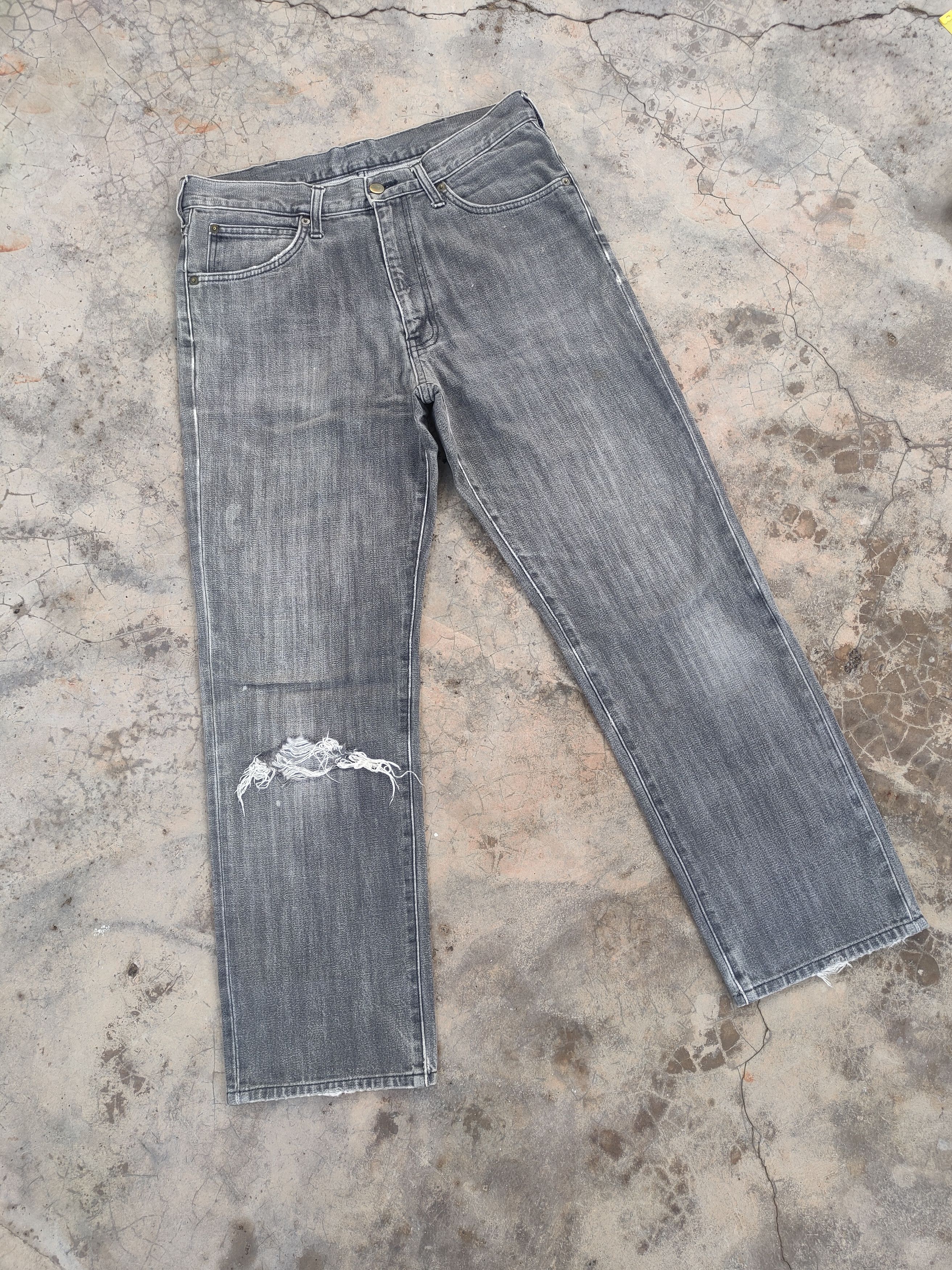 Jean × Vintage × Wrangler VINTAGE WRANGLER FADED BLACK DISTRESSED JEANS DENIM PANTS Size US 33 - 2 Thumbnail