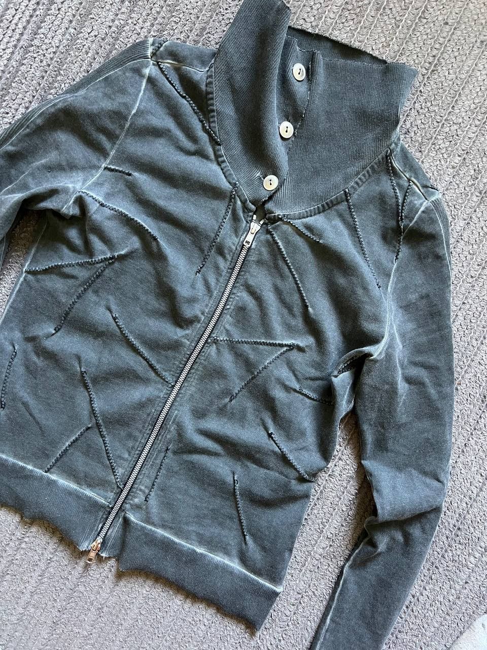 If Six Was Nine × Vintage Vintage Y2K Scar Owens Style Patchwork Zip Up Hoodie Size US S / EU 44-46 / 1 - 7 Thumbnail