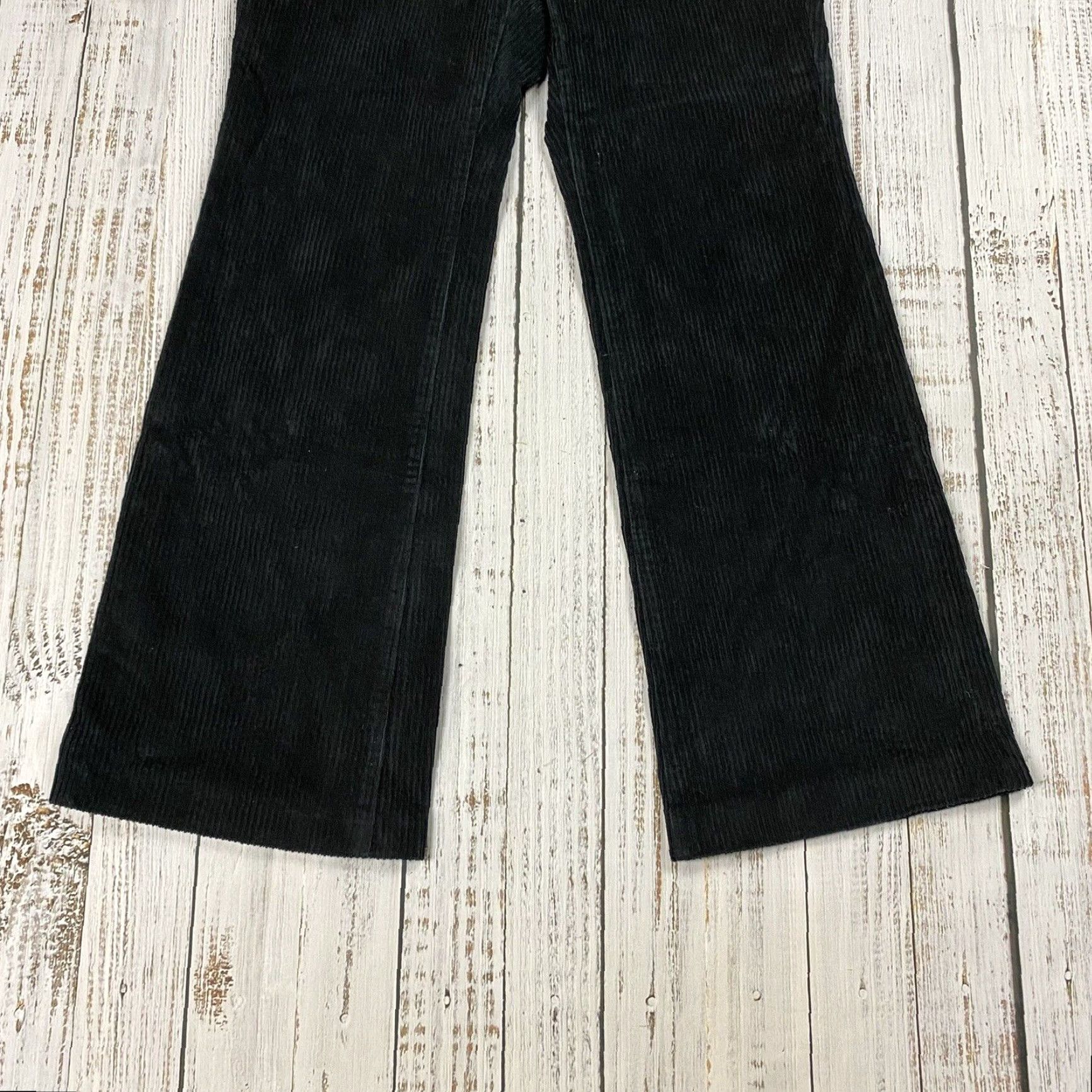 Banana Republic VINTAGE Banana Republic Womens Pants Corduroy Stretch Wide Leg 8 Black 30in Inseam 90s Size 30" / US 8 / IT 44 - 3 Thumbnail