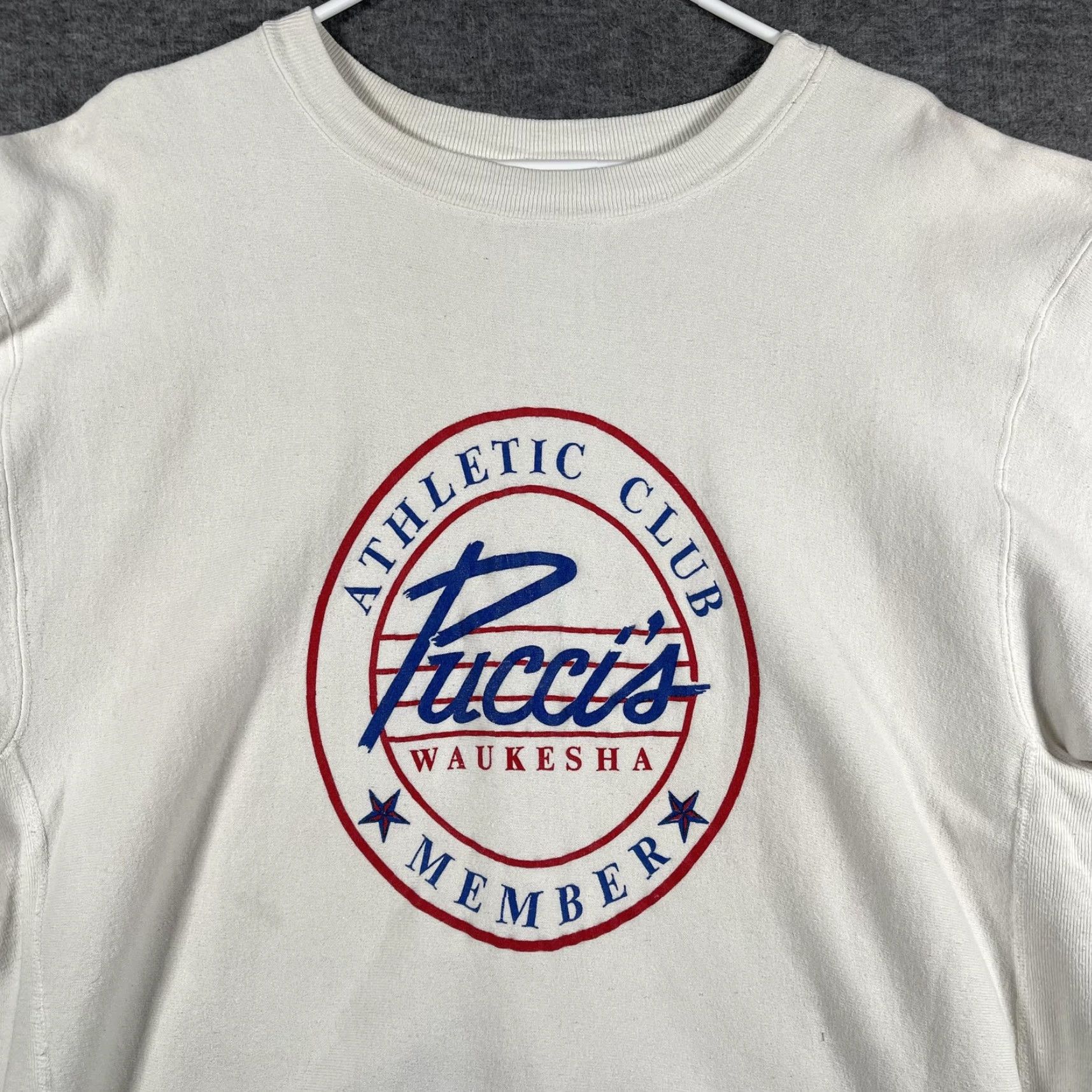Vintage VINTAGE Sand-Knit Sweatshirt Mens 2XL White Pucci's Athletic Club Crewneck USA Shirt Mens 2XL White Graphic Print Sports Vintage Size US XXL / EU 58 / 5 - 2 Thumbnail
