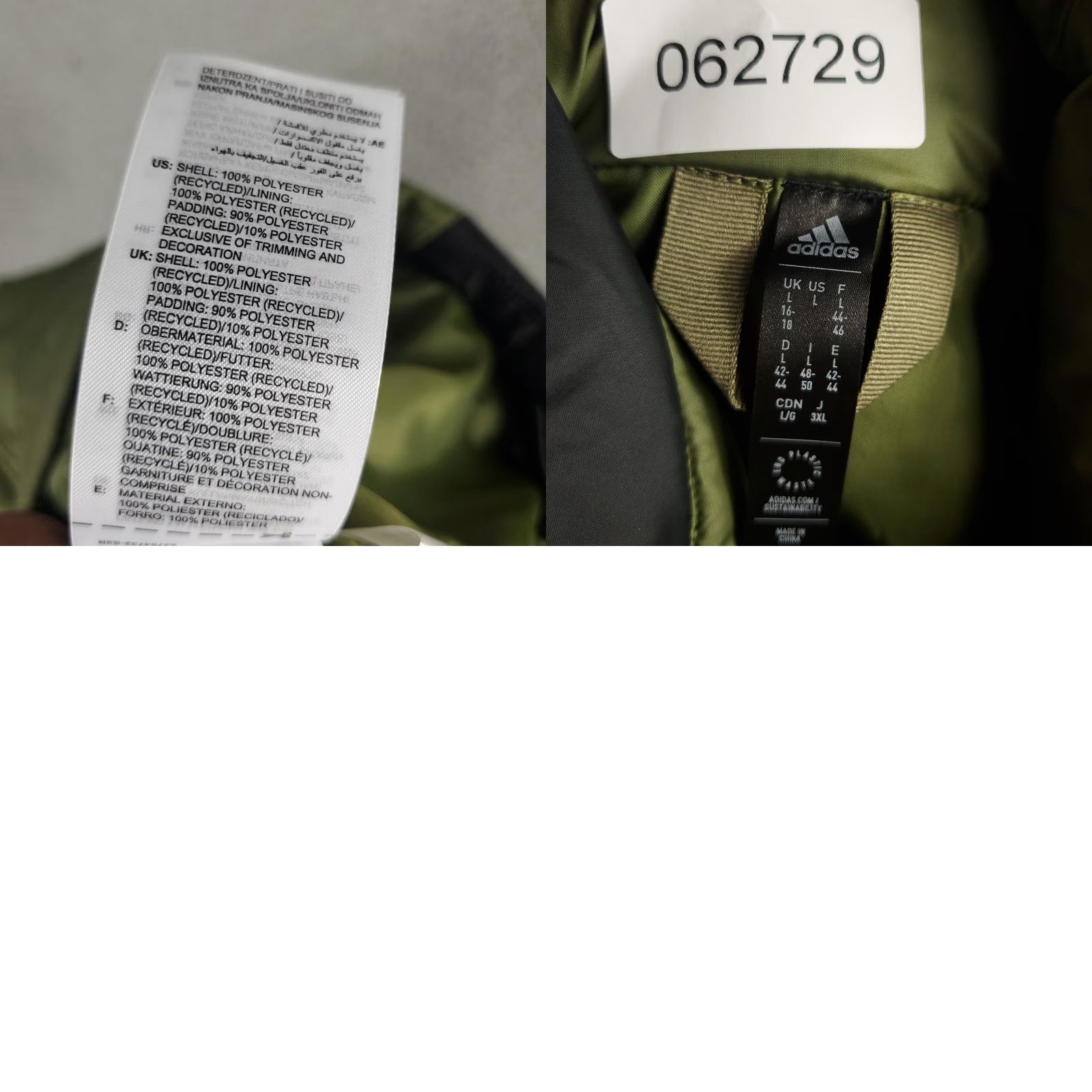 Adidas Adidas Vest Womens Large Green Black W BSC 3S Puffer Quilted Insulated Jacket Size L / US 10 / IT 46 - 8 Thumbnail