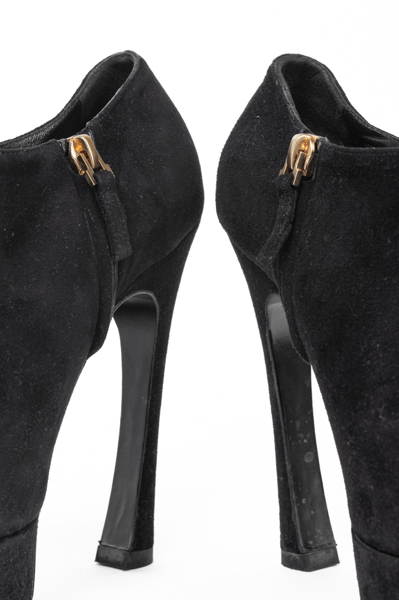Yves Saint Laurent Yves Saint Laurent Palais Black Suede Platform Booties Size US 6.5 / IT 36.5 - 9 Thumbnail