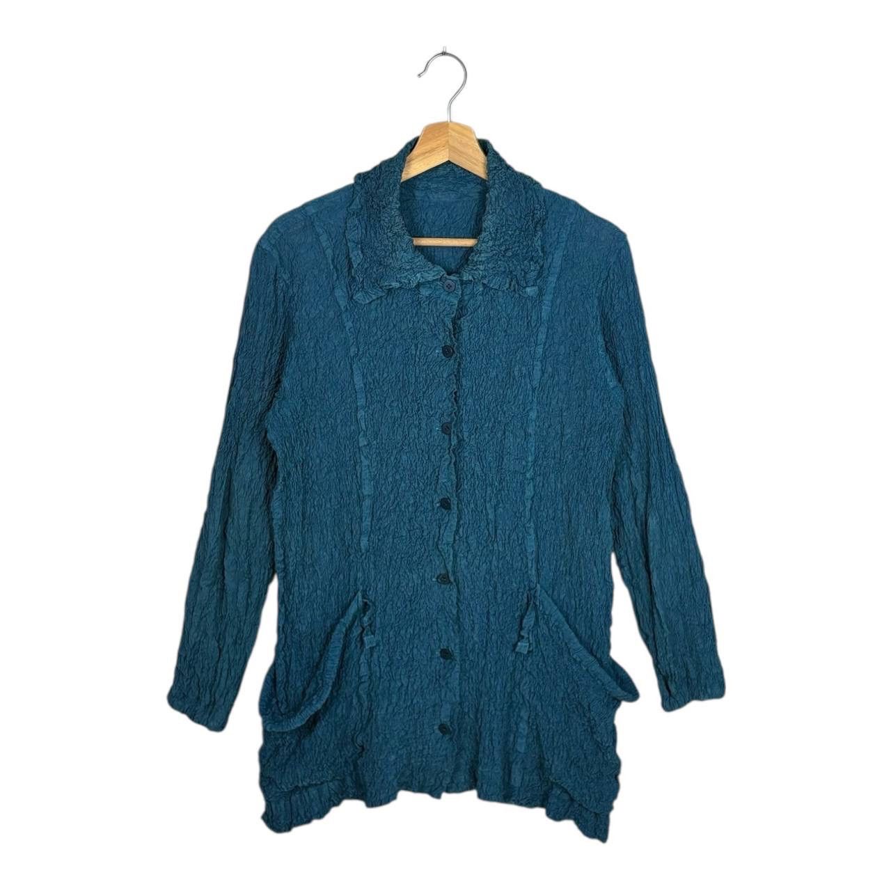 Issey Miyake Issey Miyake Me Cauliflower Pleated Jacket Teal Blue M ML166 Size M / US 6-8 / IT 42-44 - 1 Thumbnail