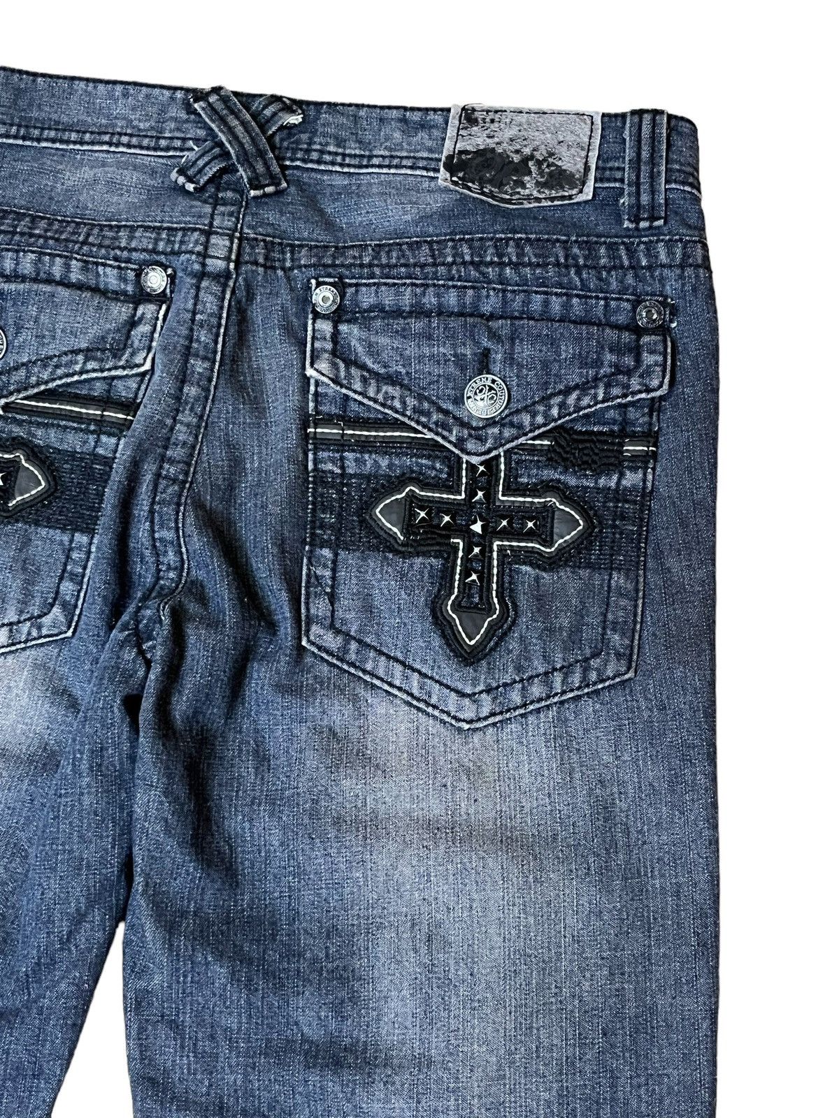 Japanese Brand JAPANESE EXTREME COUTURE INSPIRED CHROME HEART FLARED JEANS Size US 34 / EU 50 - 7 Thumbnail