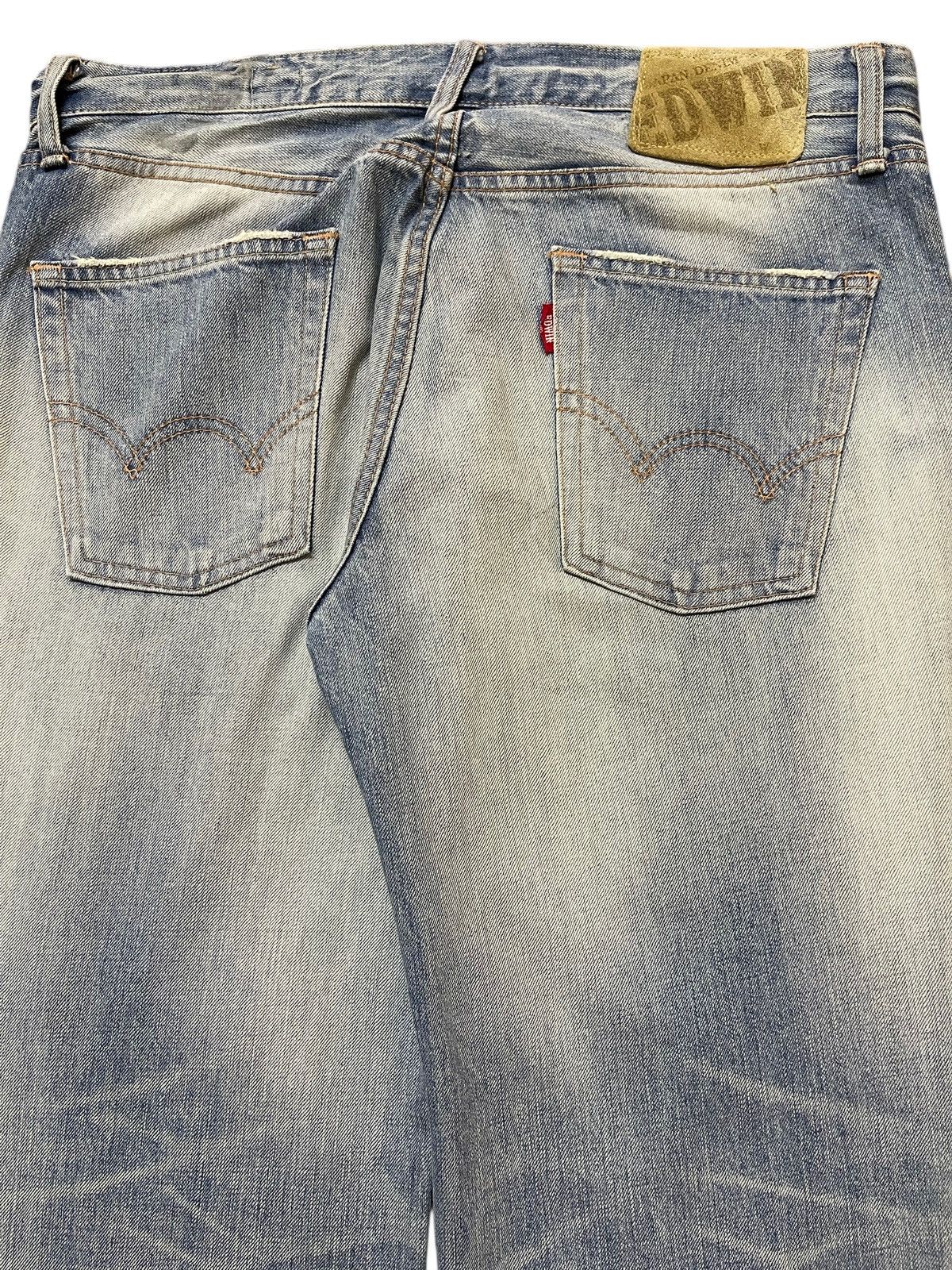 Edwin Vintage Edwin Blue Faded Wash Distress Wide Leg Jeans Size US 32 / EU 48 - 6 Thumbnail
