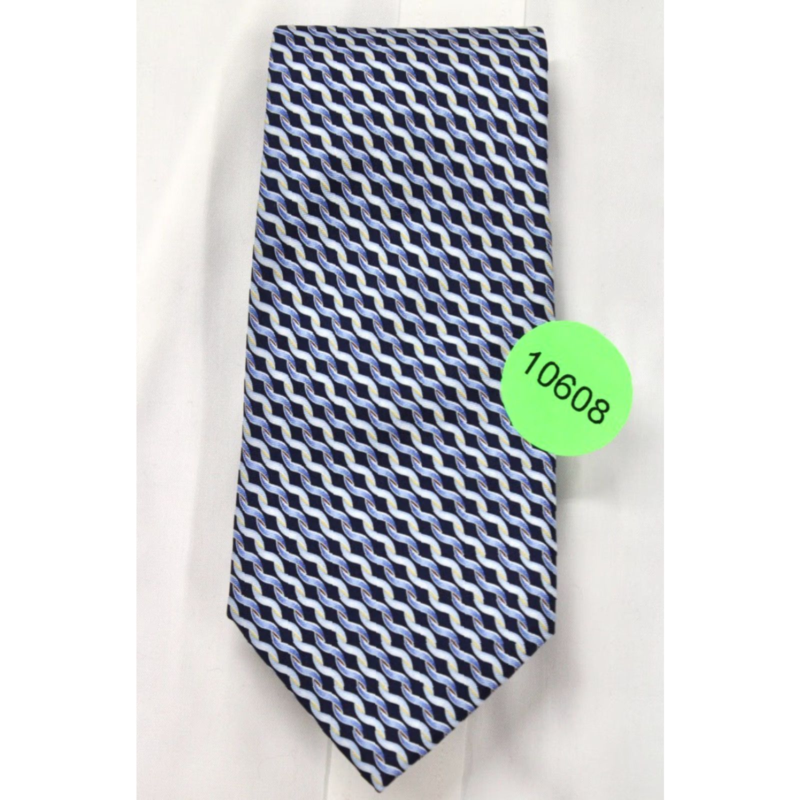 Jos. A. Bank Jos A Bank Silk Necktie Men's Blue Stripes Diagonal Ropes Wavy Preppy Designer Size ONE SIZE - 8 Thumbnail