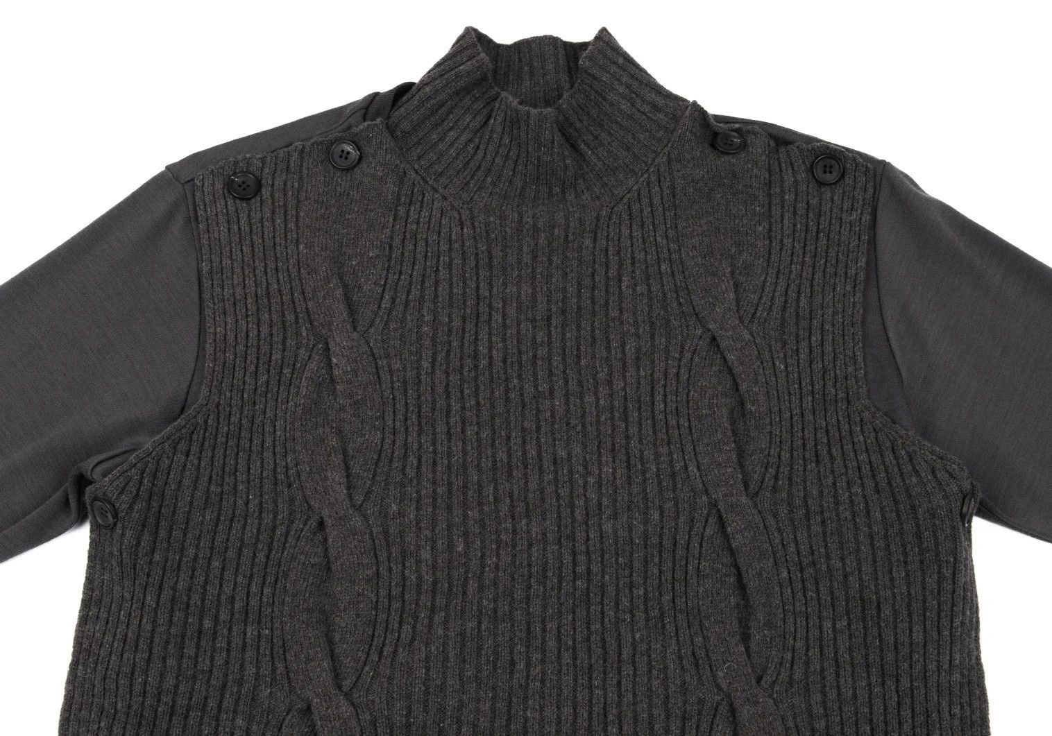Yohji Yamamoto Yohji Yamamoto Cable Knit Wool Top Mocha M Size US M / EU 48-50 / 2 - 2 Thumbnail