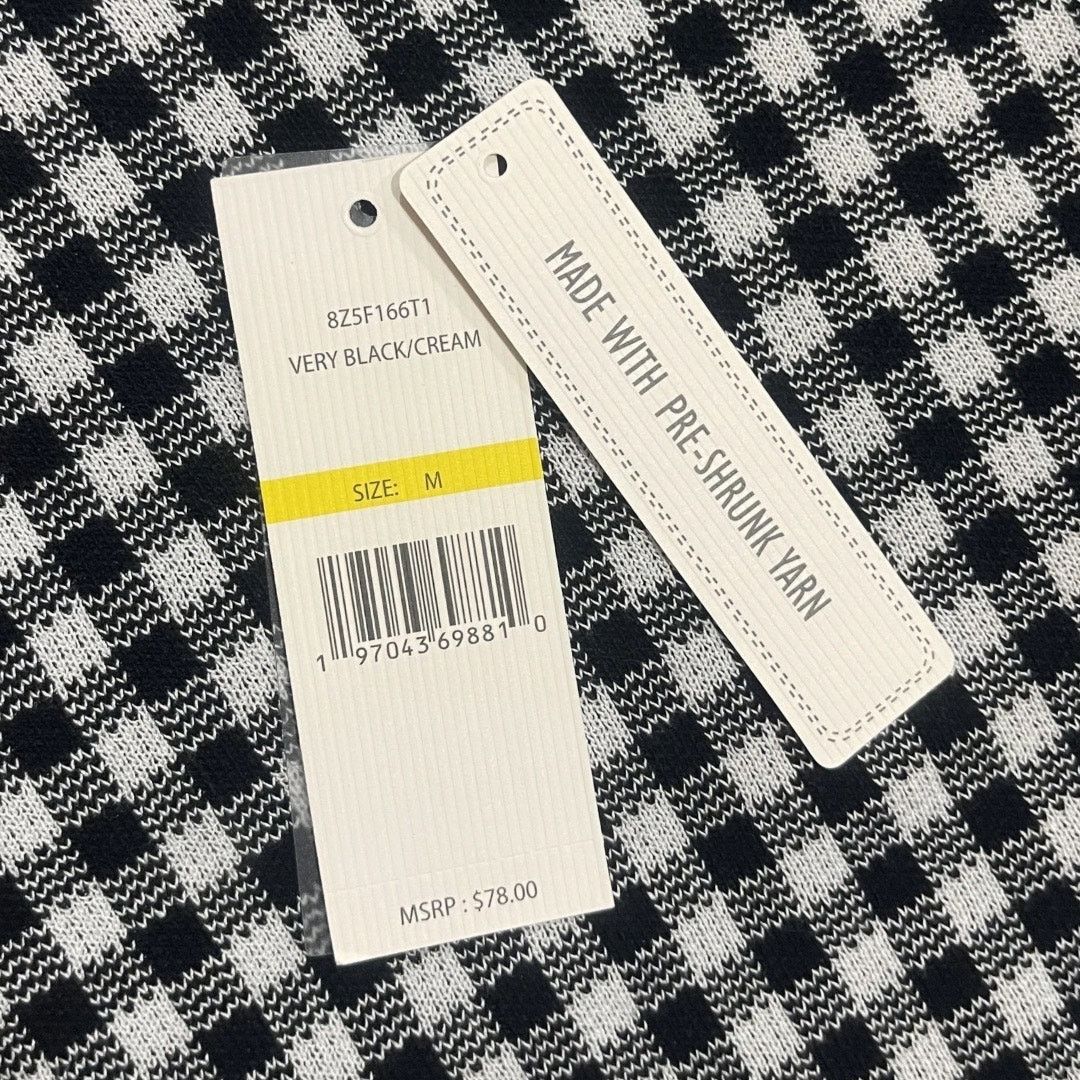 Nanette Lepore Black & White Gingham Fringe Hem Midi Skirt Size Medium NWT Size 30" / US 8 / IT 44 - 4 Thumbnail